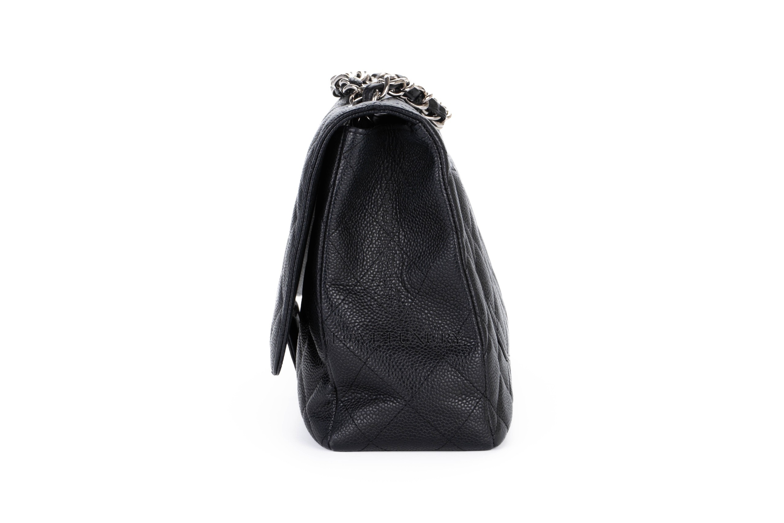 Chanel-Single-Flap-Caviar-Black-Silver-Hardware-4