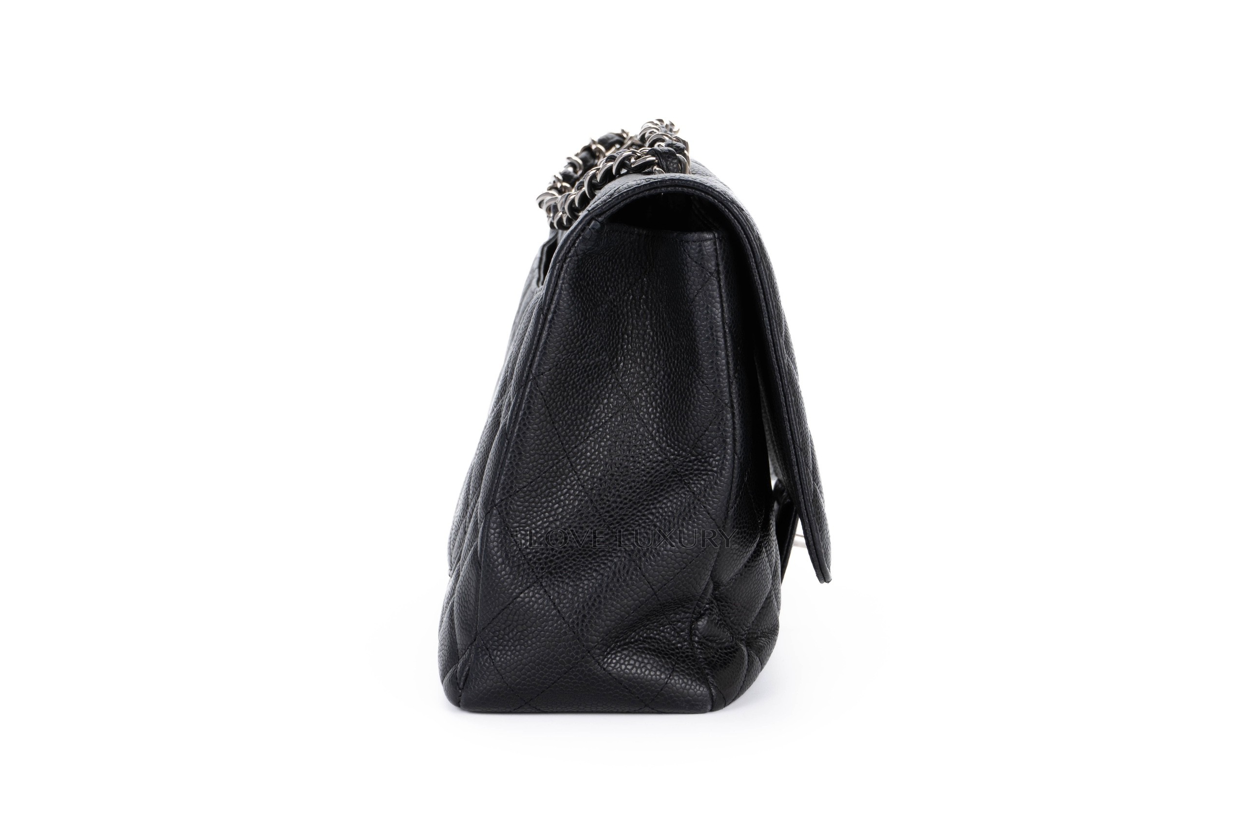 Chanel-Single-Flap-Caviar-Black-Silver-Hardware-5