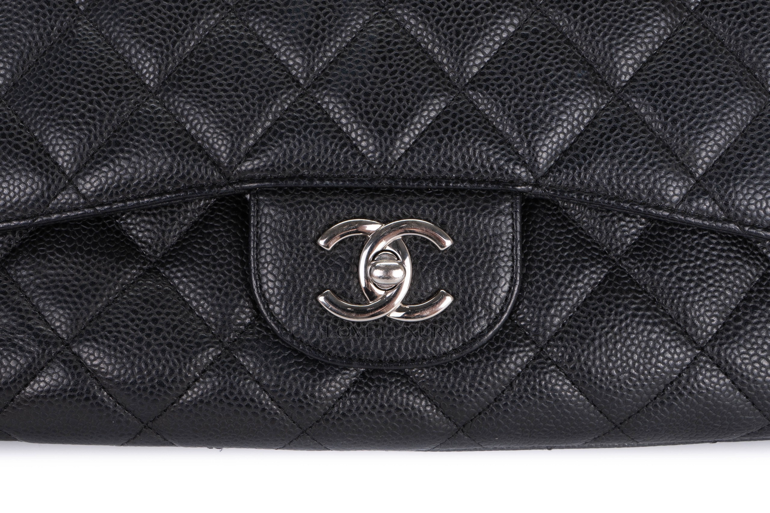 Chanel-Single-Flap-Caviar-Black-Silver-Hardware-7