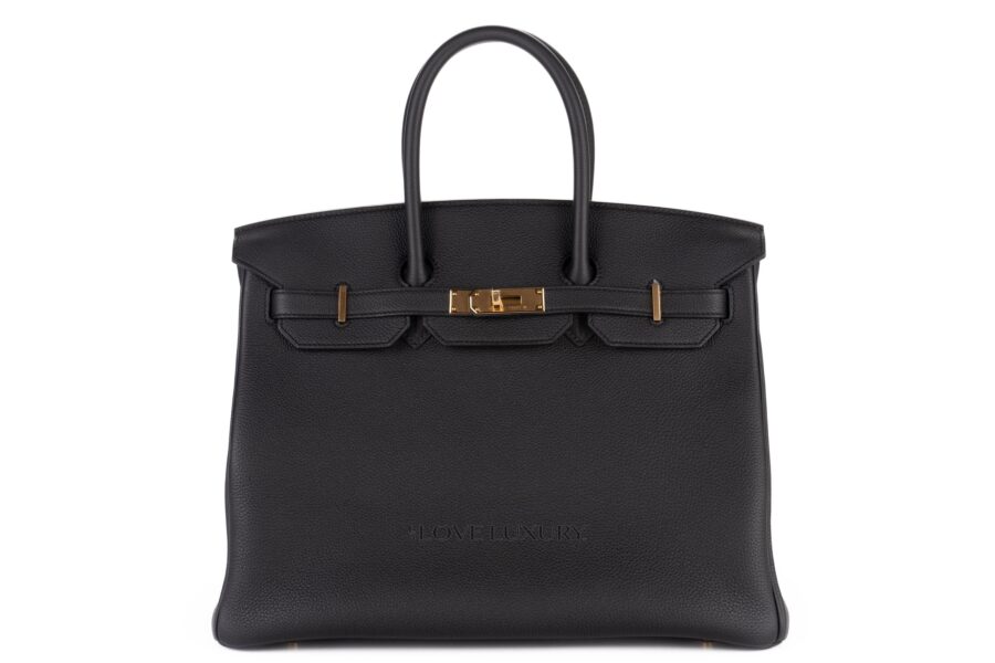 Hermes Birkin 35 Black Togo Gold Hardware Luxury Shopping