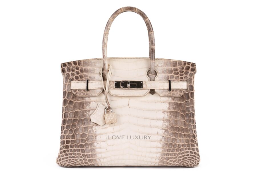 Hermes birkin 30cm himalayan crocodile with diamond encrusted hardware sale