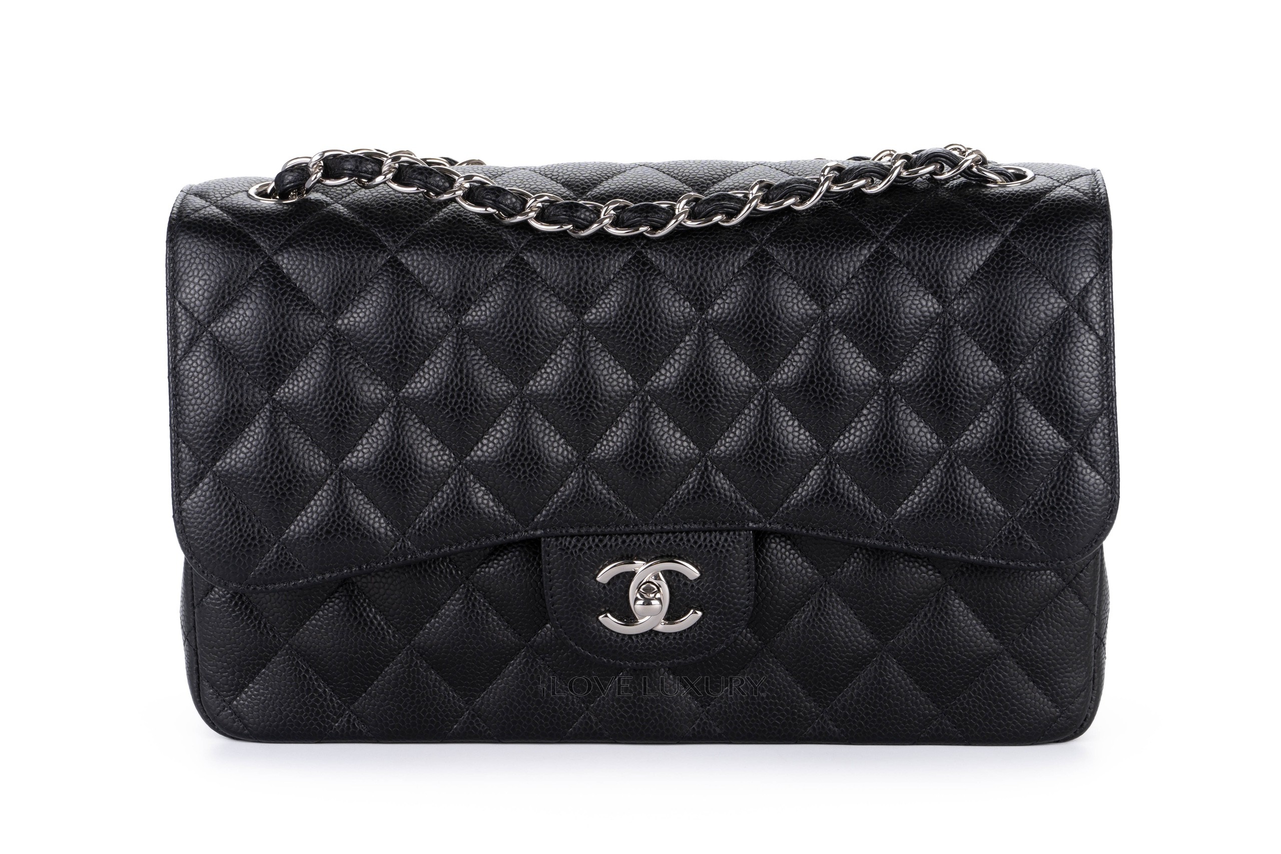 Chanel-Jumbo-Classic-Flap-Caviar-Black-Silver-Hardware-1499-1