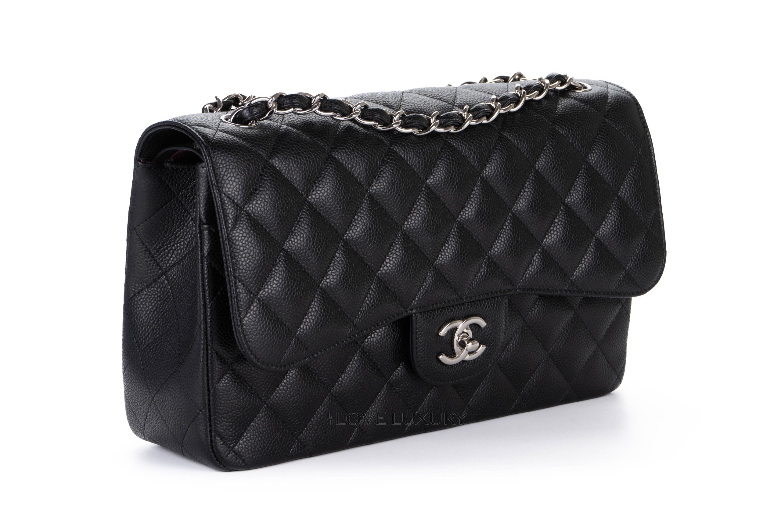 Chanel-Jumbo-Classic-Flap-Caviar-Black-Silver-Hardware-1499-2