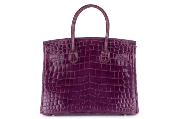 Hermès Birkin 30 Violet Porosus Crocodile Palladium Hardware
