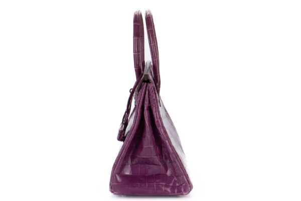 Hermès Birkin 30 Violet Porosus Crocodile Palladium Hardware