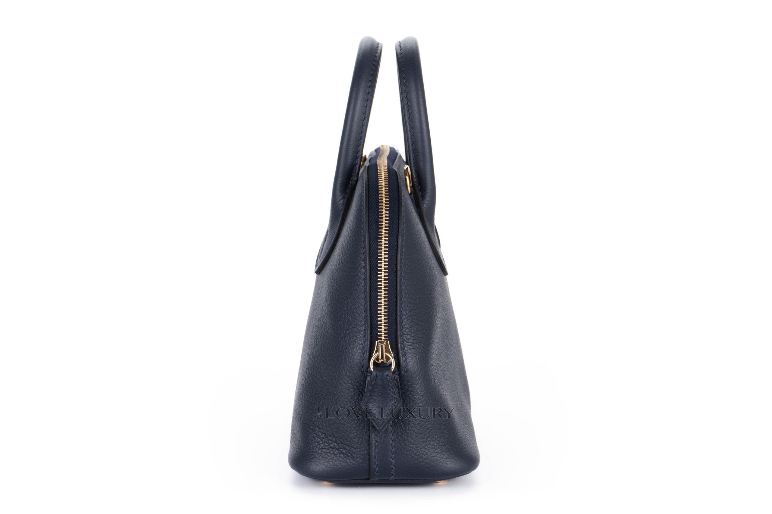 Hermès Mini Bolide Bleu Nuit Chevre Gold Hardware - Luxury Shopping