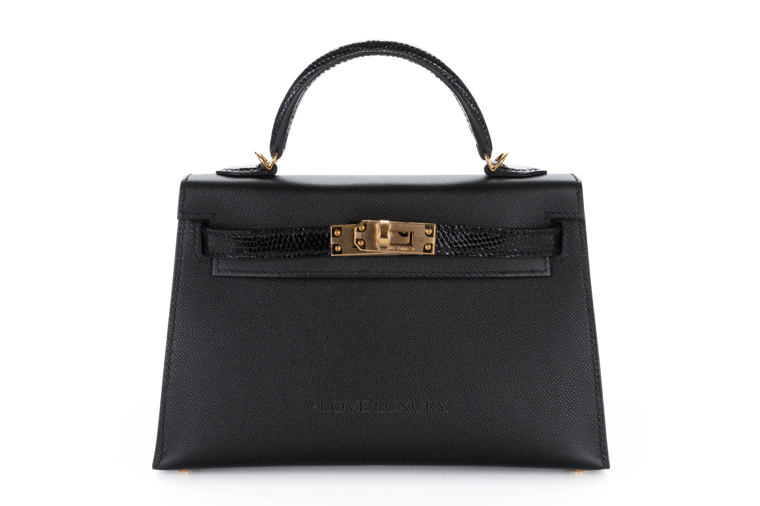 Hermès Micro Kelly Charm Black Lizard Gold Hardware - 2019, D