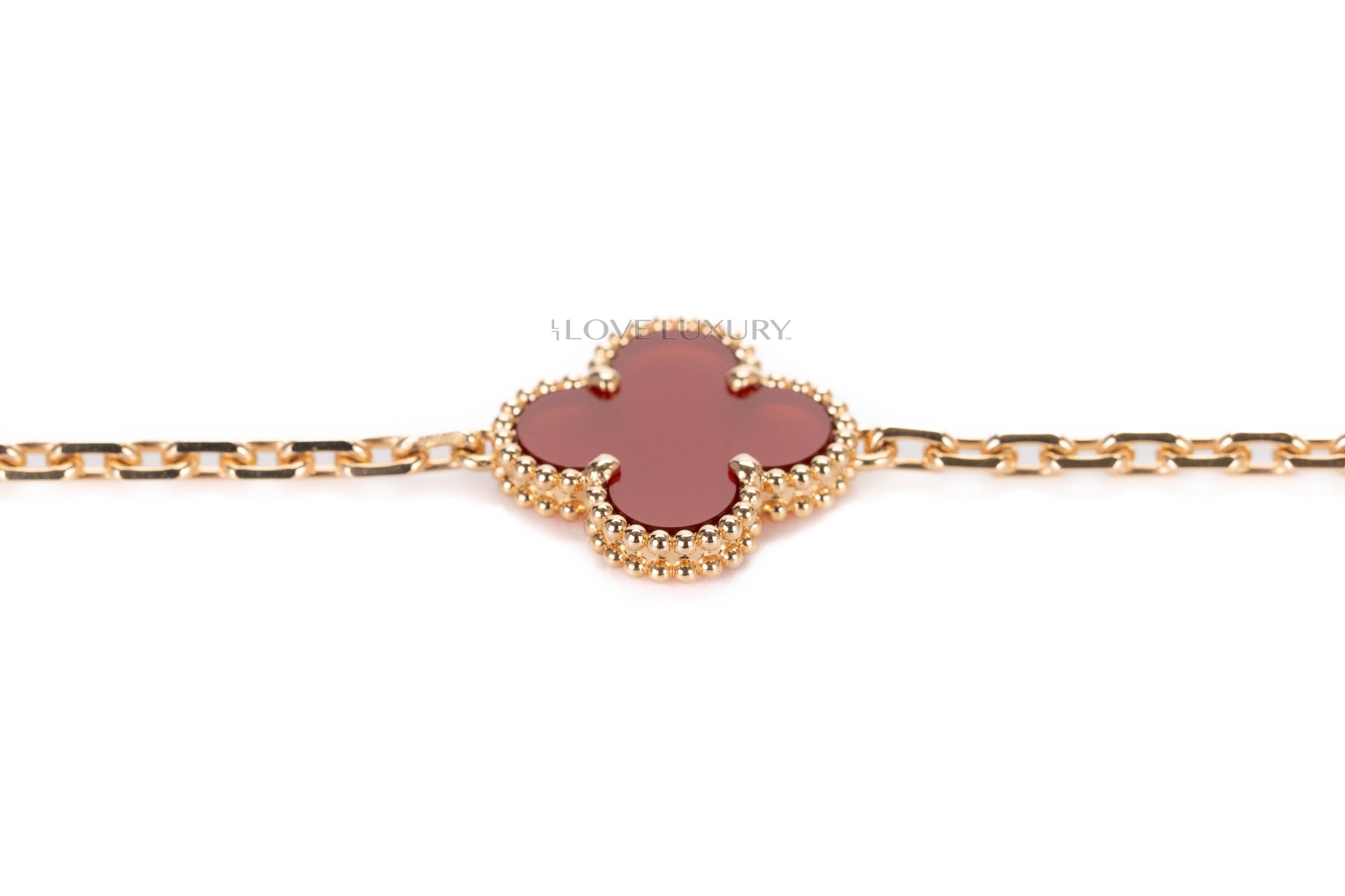 Van-Cleef-&-Arpels-Vintage-20-Motif-Alhambra-Carnelian-Yellow-Gold-Necklace-4