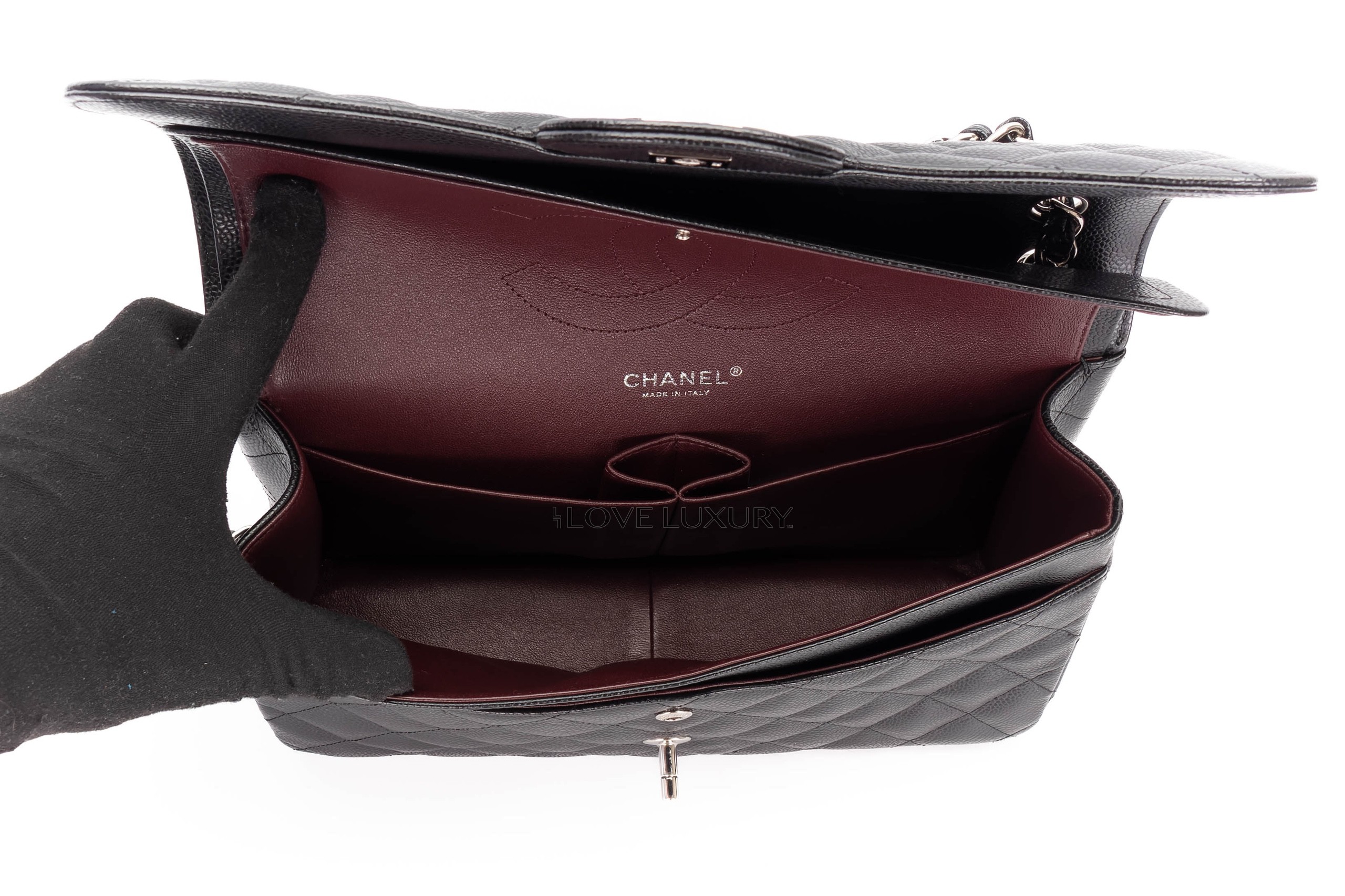 Chanel-Jumbo-Classic-Flap-Black-Caviar-Silver-Hardware-1867-11