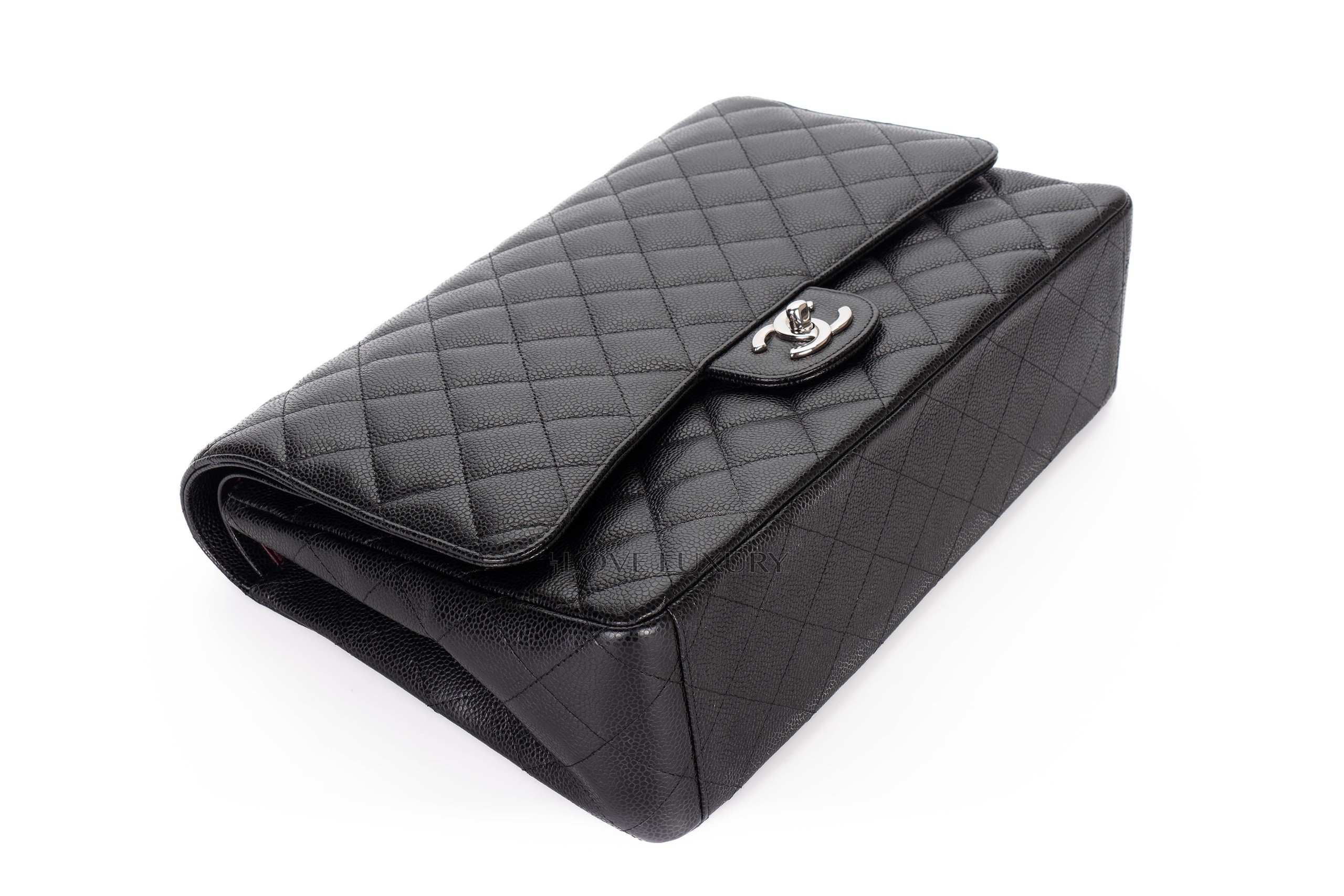 Chanel-Maxi-Classic-Flap-Caviar-Black-Silver-Hardware-2014-13