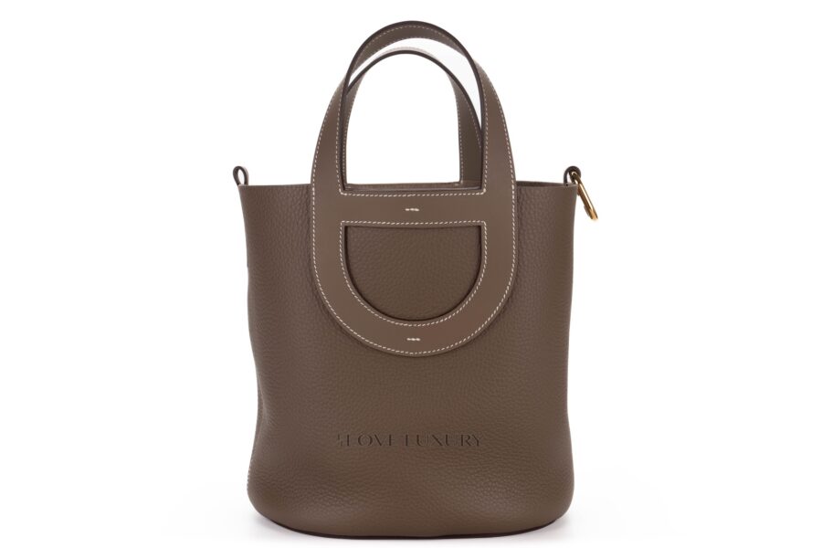 Hermès In The Loop Etoupe Clemence Gold Hardware - Luxury