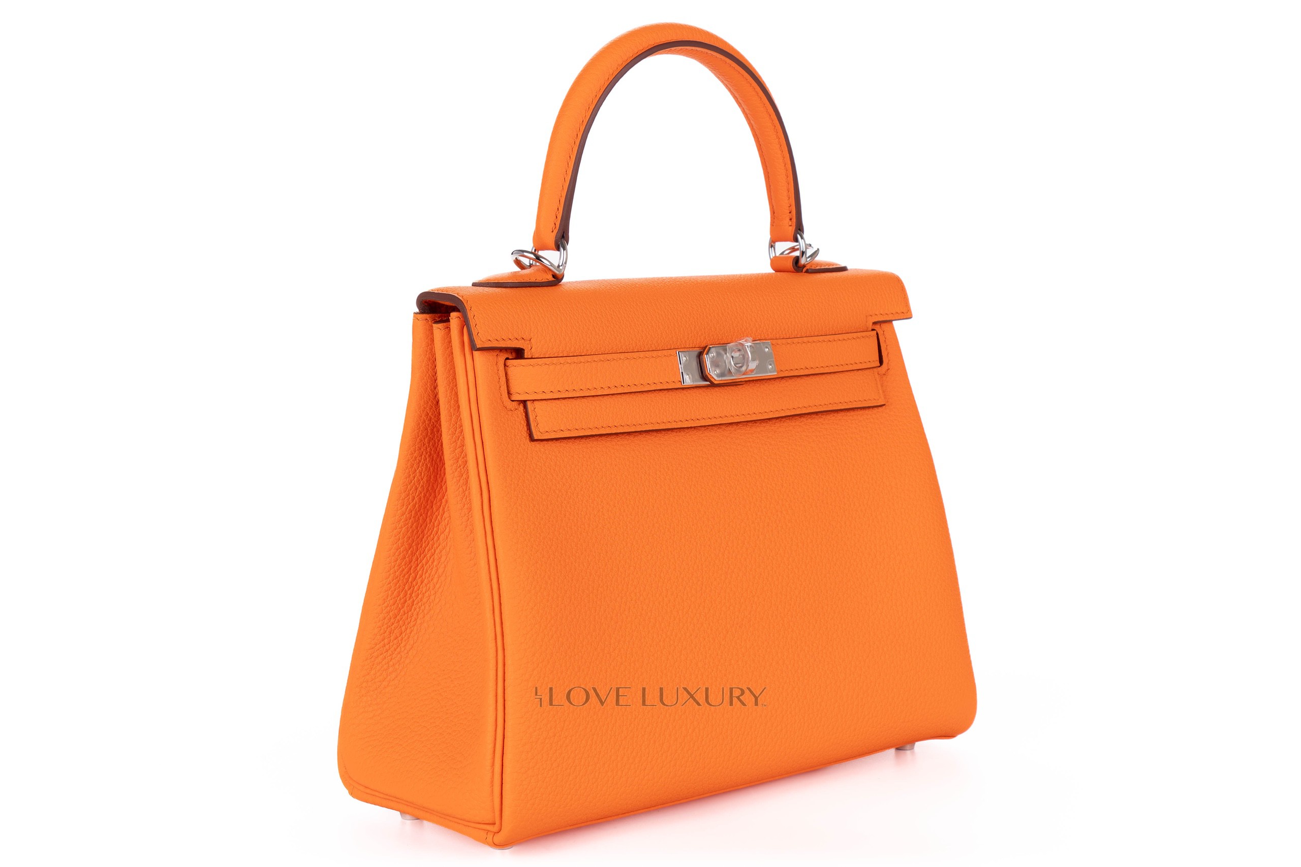 Herm s Kelly 25 Orange Minimum Togo Palladium Hardware Luxury