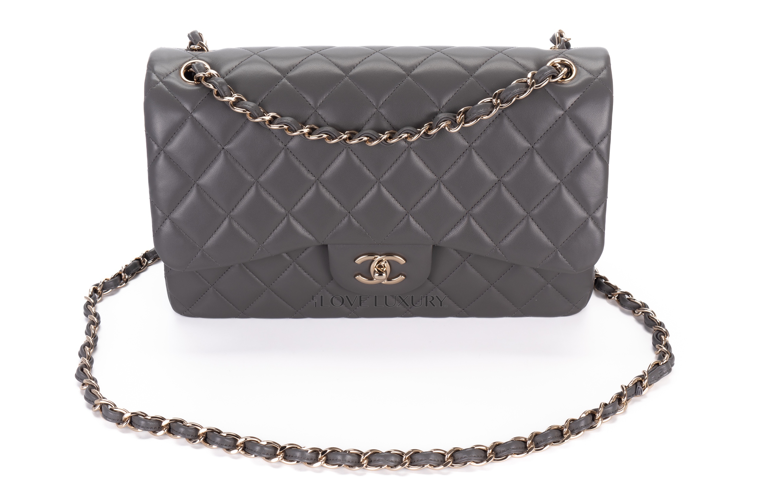 Chanel-Jumbo-Classic-Flap-Light-Grey-Lamsbkin-Light-Gold-Hardware-8