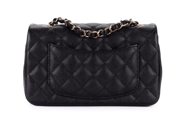 Chanel Mini Rectangular Black Caviar Gold Hardware - Luxury Shopping