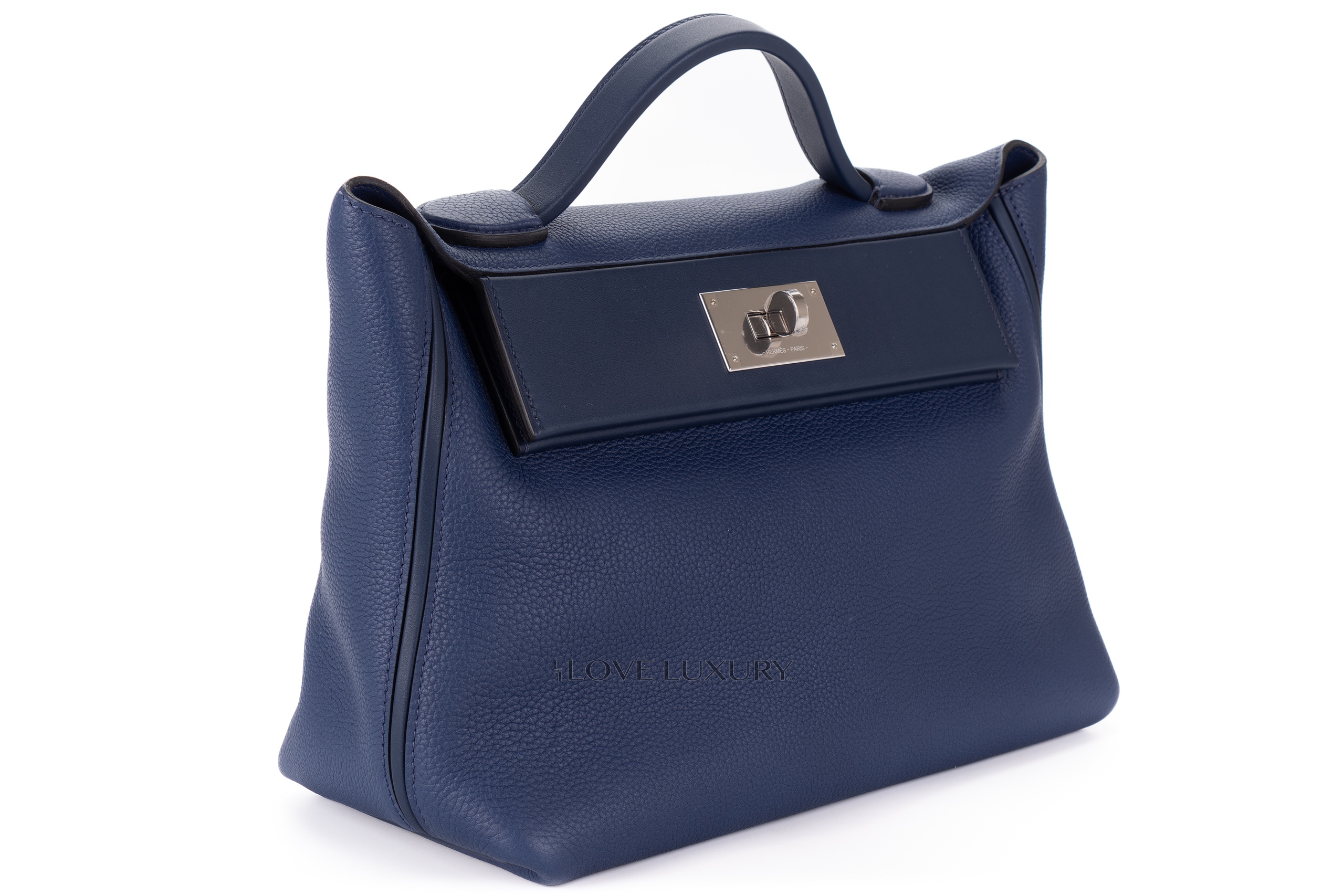 Hermes 24 24 29 Bleu Marine Clemence Swift Palladium Hardware