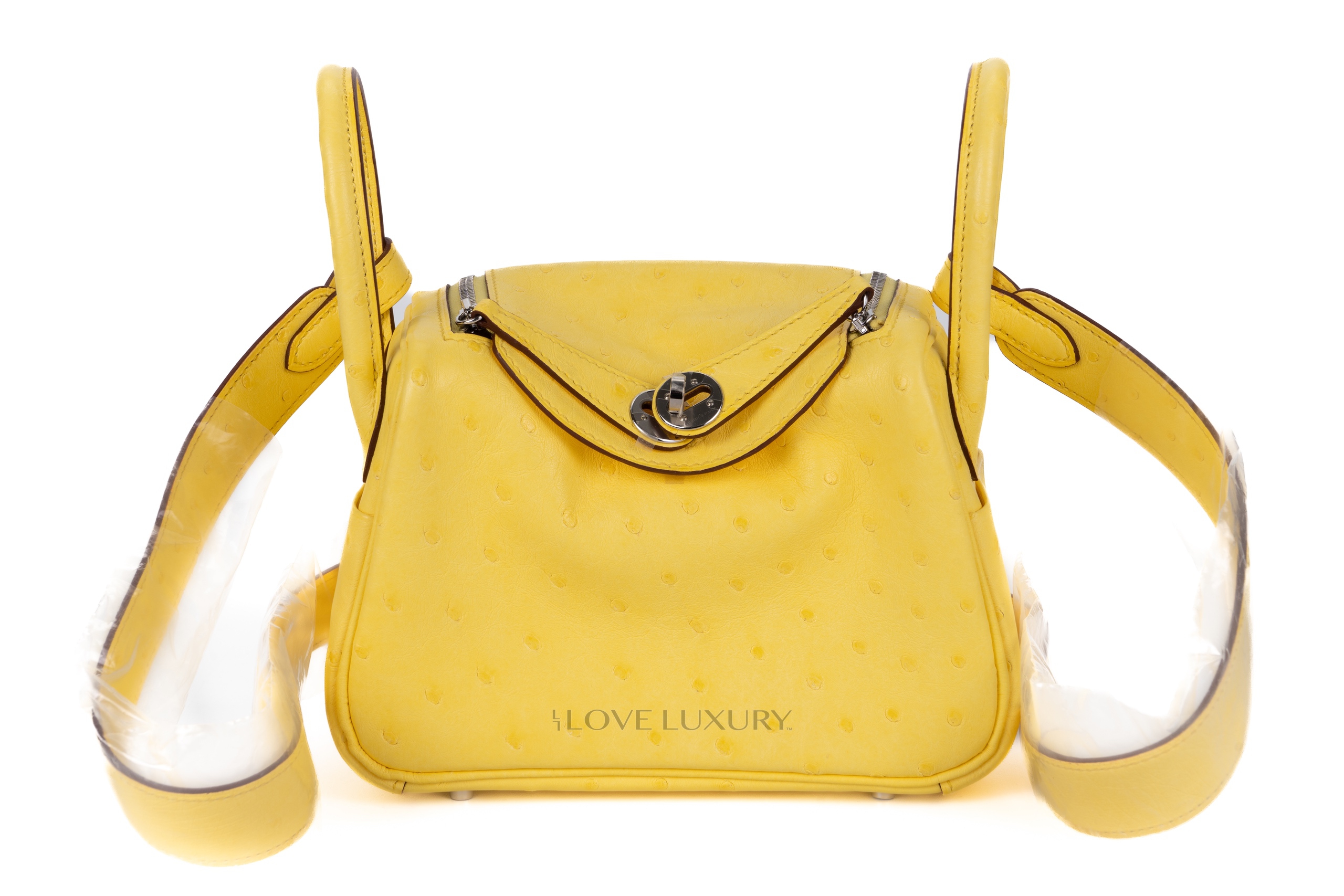 Hermès-Mini-Lindy-Jaune-Citron-Ostrich-Palladium-Hardware-1