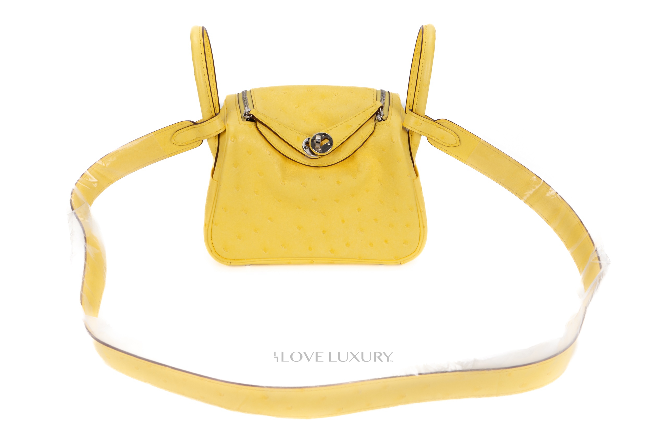 Hermès-Mini-Lindy-Jaune-Citron-Ostrich-Palladium-Hardware-8