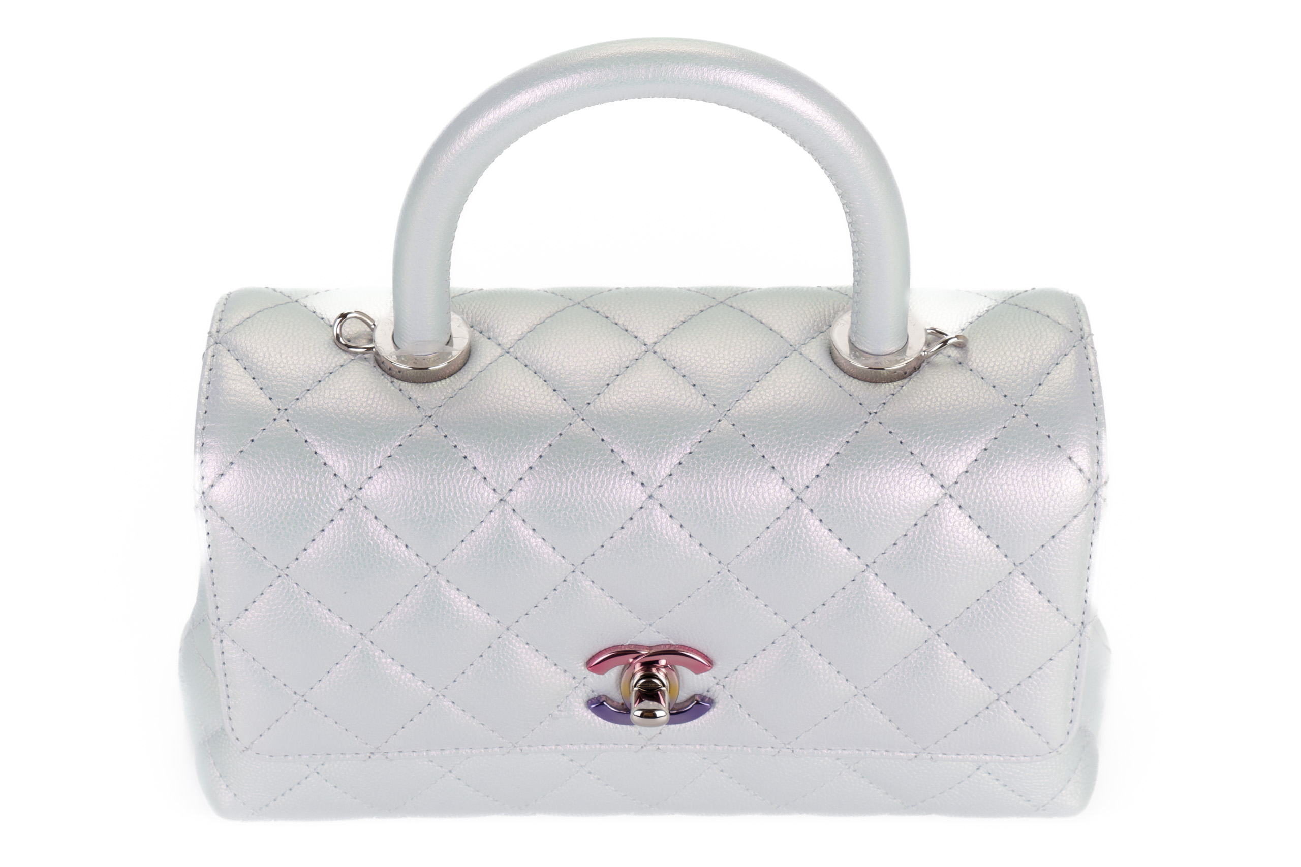 Chanel-Mini-Coco-Handle-Iridisent-Purple-Caviar-Rainbow-Hardware-7