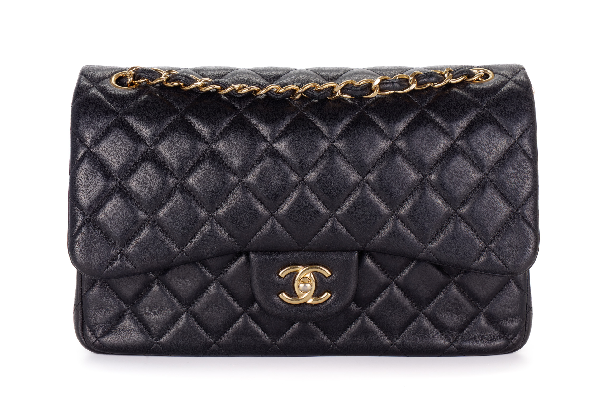 Chanel-Jumbo-Black-Classic-Flap-Lambskin-Gold-Hardware-2019-Pre-Loved-1