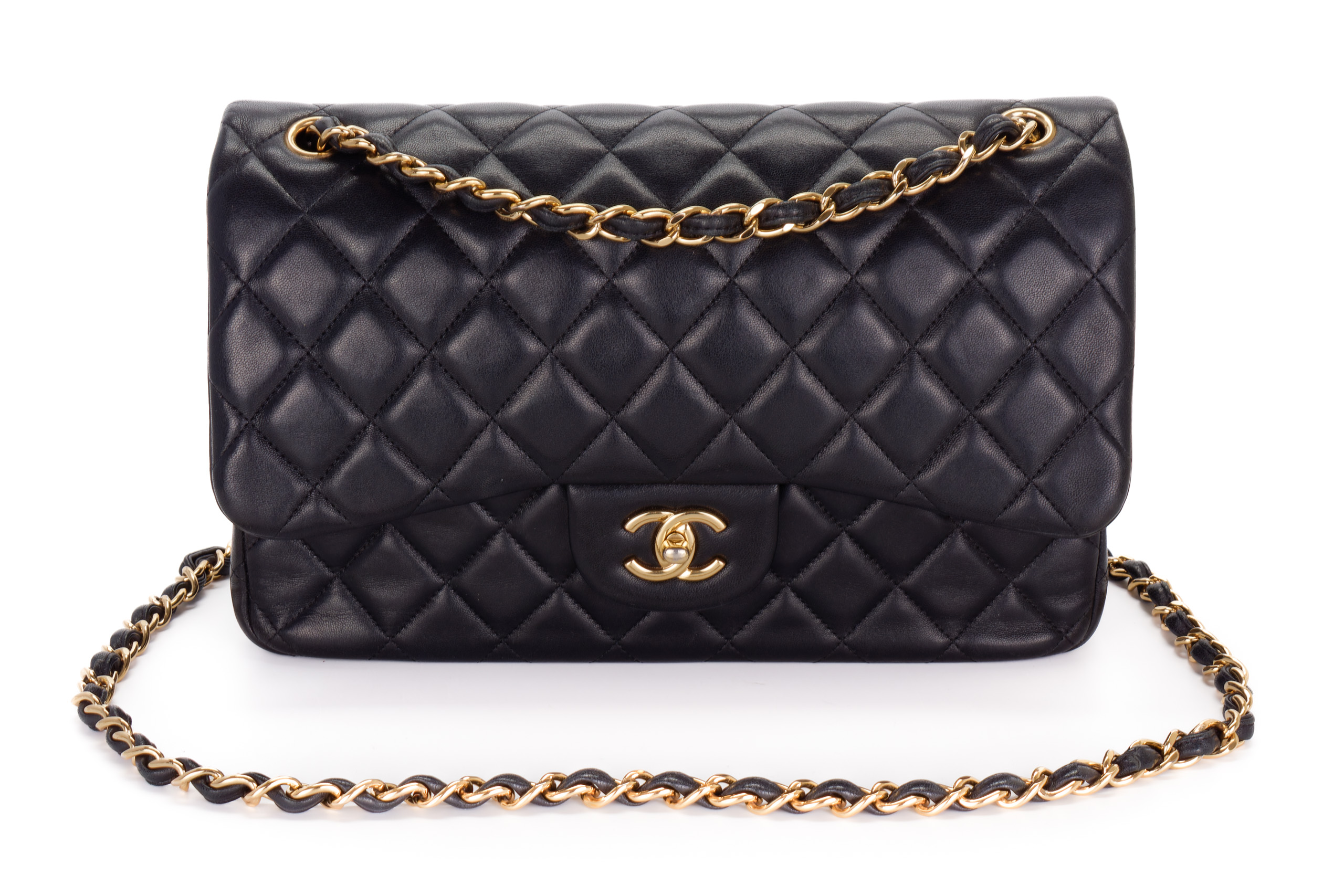 Chanel-Jumbo-Black-Classic-Flap-Lambskin-Gold-Hardware-2019-Pre-Loved-8