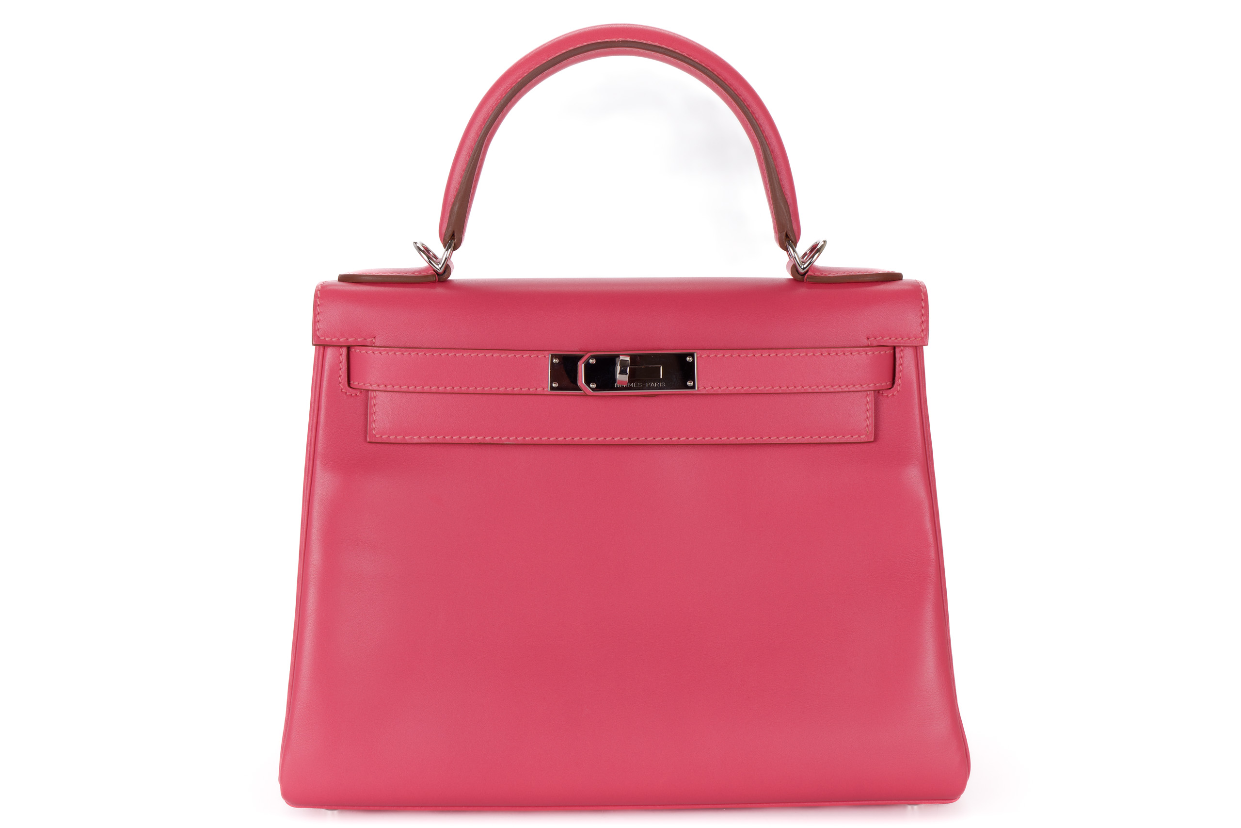 Hermes Kelly 28 Rose Lipstick Tadelakt Palladium Hardware Luxury Shopping