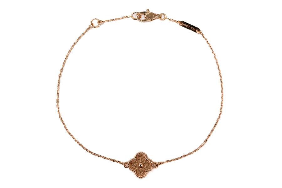 Van Cleef & Arpels Rose Gold Hammered Sweet Alhambra