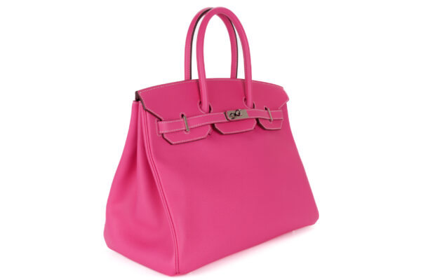 Hermès Birkin 35 Rose Tyrien Palladium Hardware Luxury Shopping
