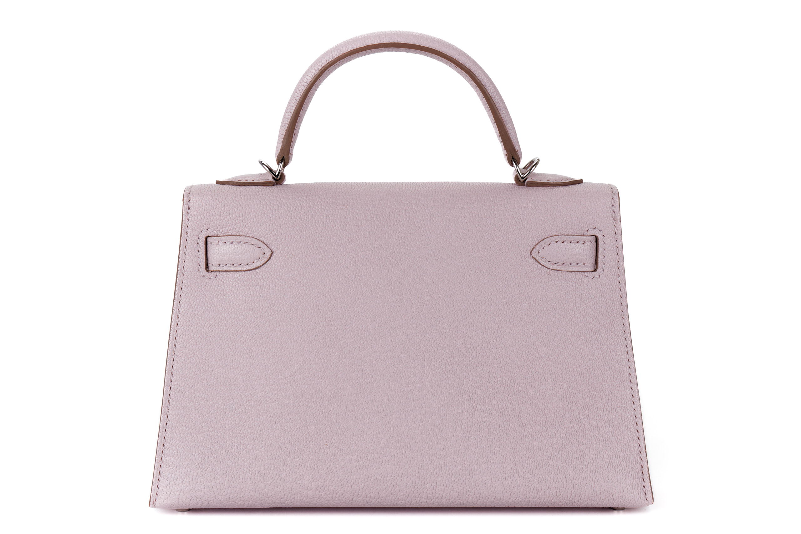 Hermes Mini Kelly Mauve Pale Chevre Palladium Hardware