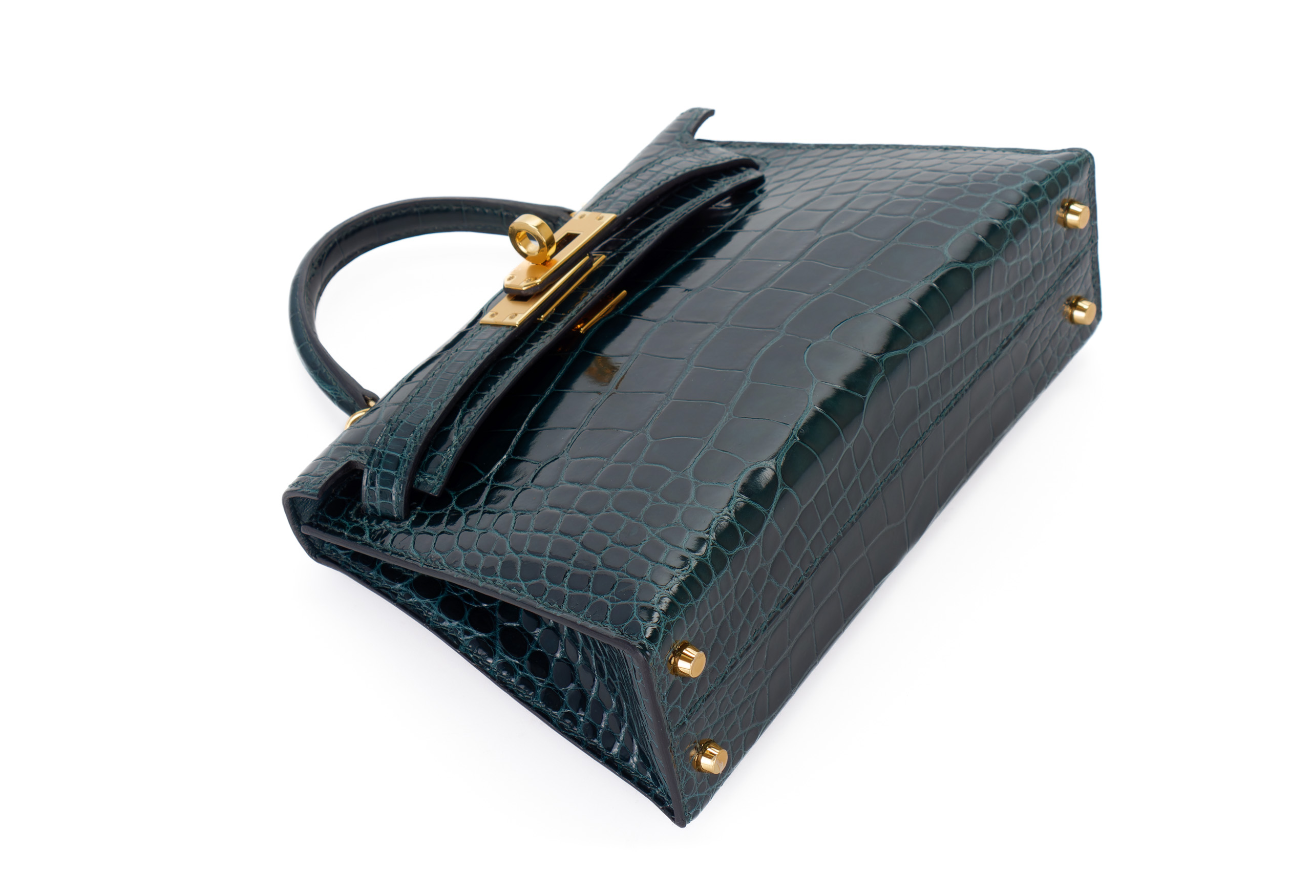 Hermès-Mini-Kelly-Vert-Cypres-Shiny-Alligator-Gold-Hardware-13