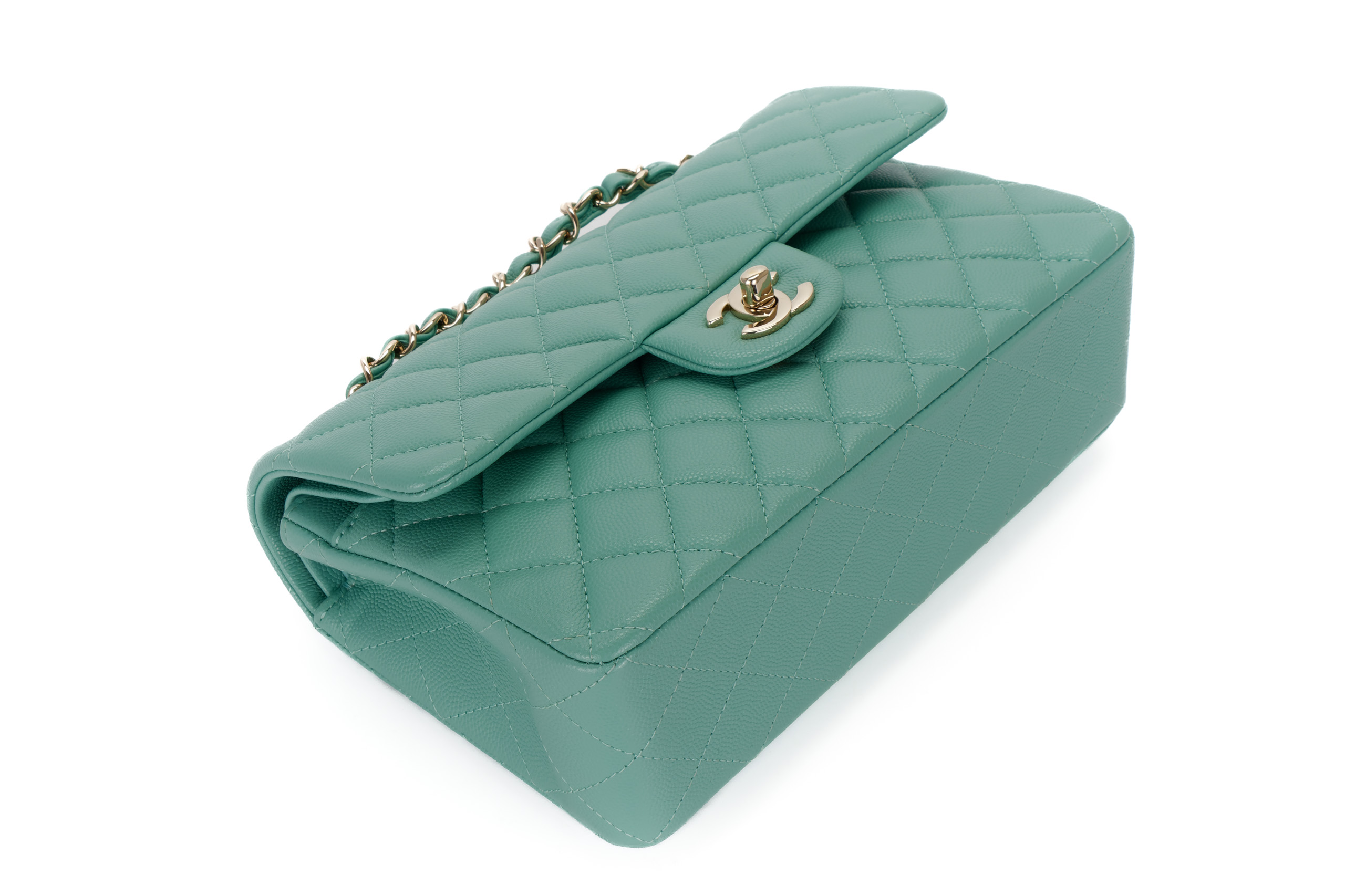 Chanel-Small-Classic-Flap-Mint-Green-Caviar-Light-Gold-Hardware-2603-12