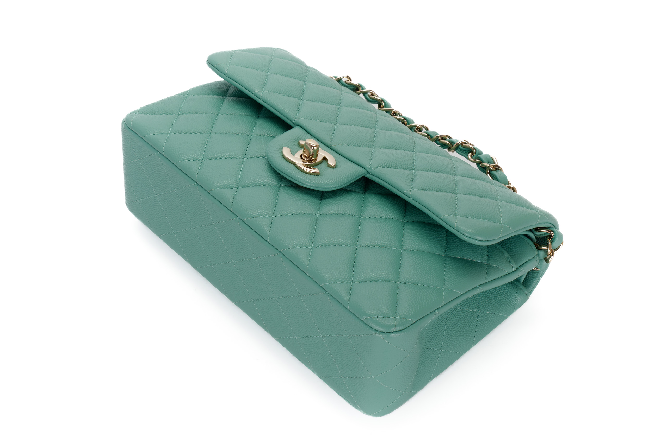 Chanel-Small-Classic-Flap-Mint-Green-Caviar-Light-Gold-Hardware-2603-13