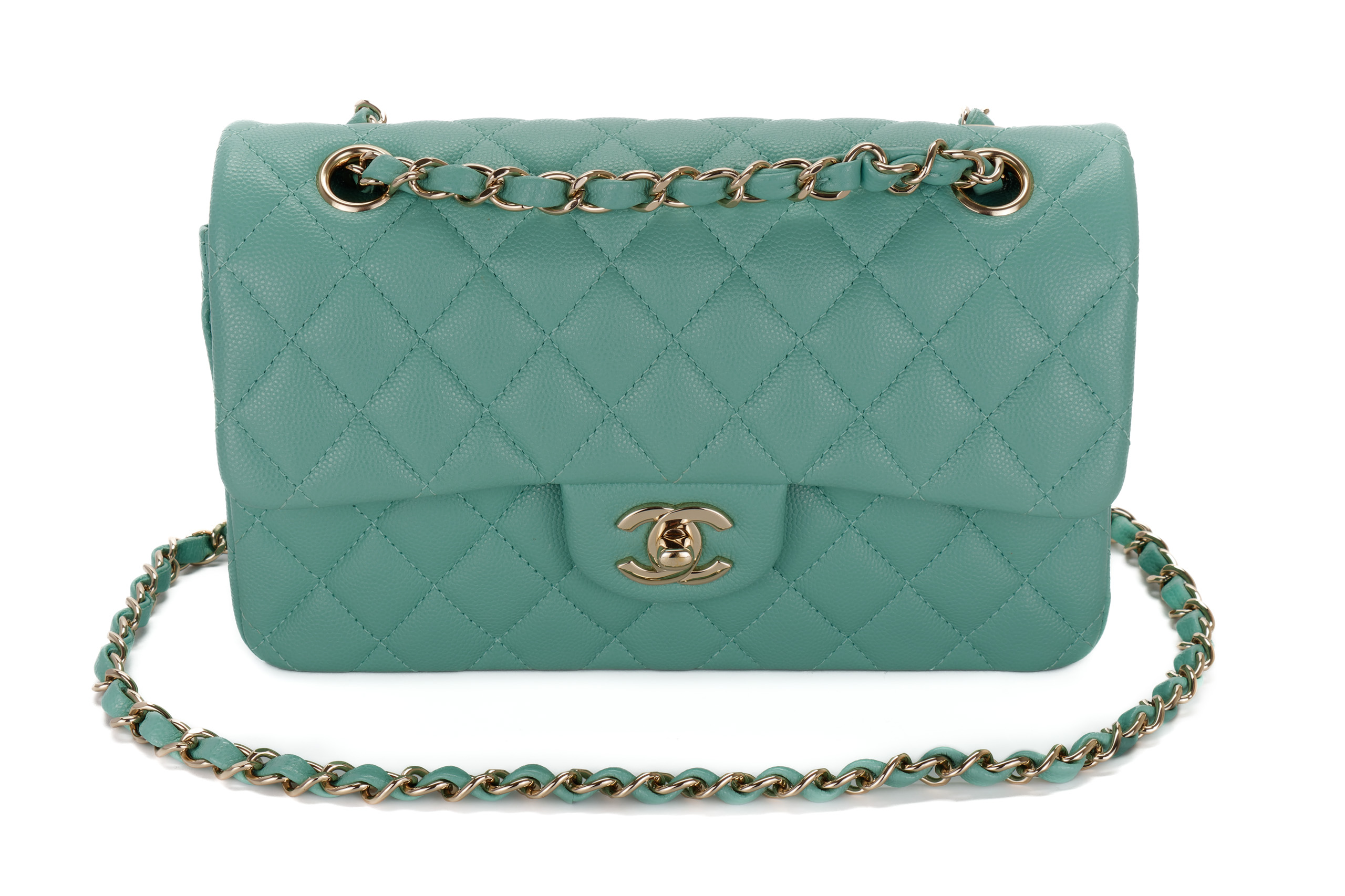 Chanel-Small-Classic-Flap-Mint-Green-Caviar-Light-Gold-Hardware-2603-8