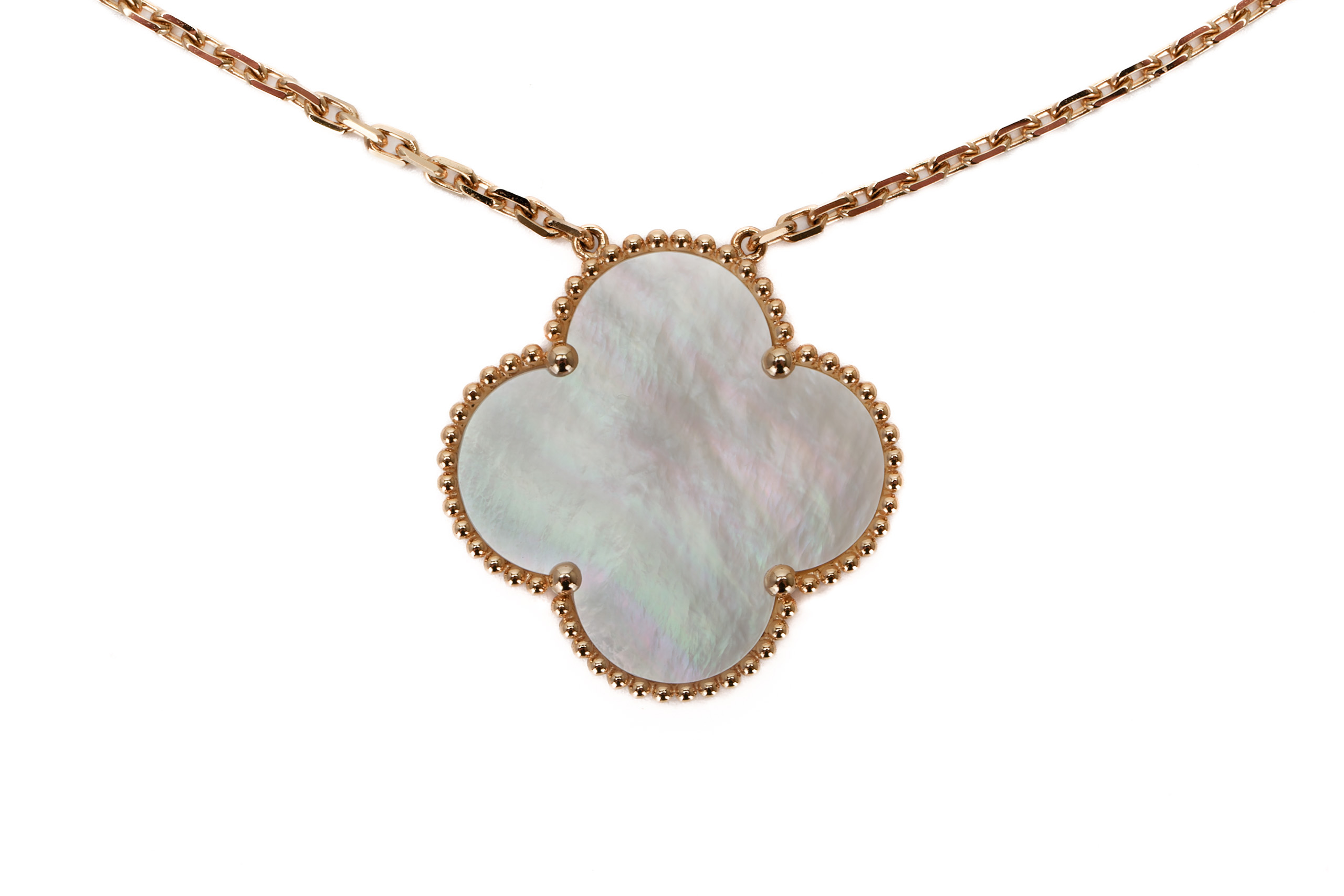 Van-Cleef-&-Arpels-Yellow-Gold-Mother-of-Pearl-Alhambra-11-Motif-Long-Necklace-2