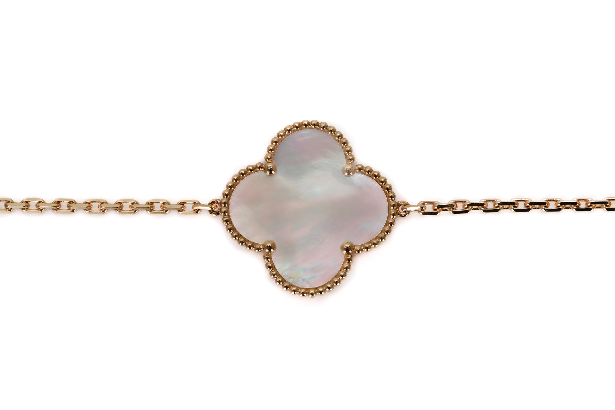 Van-Cleef-&-Arpels-Yellow-Gold-Mother-of-Pearl-Alhambra-11-Motif-Long-Necklace-5