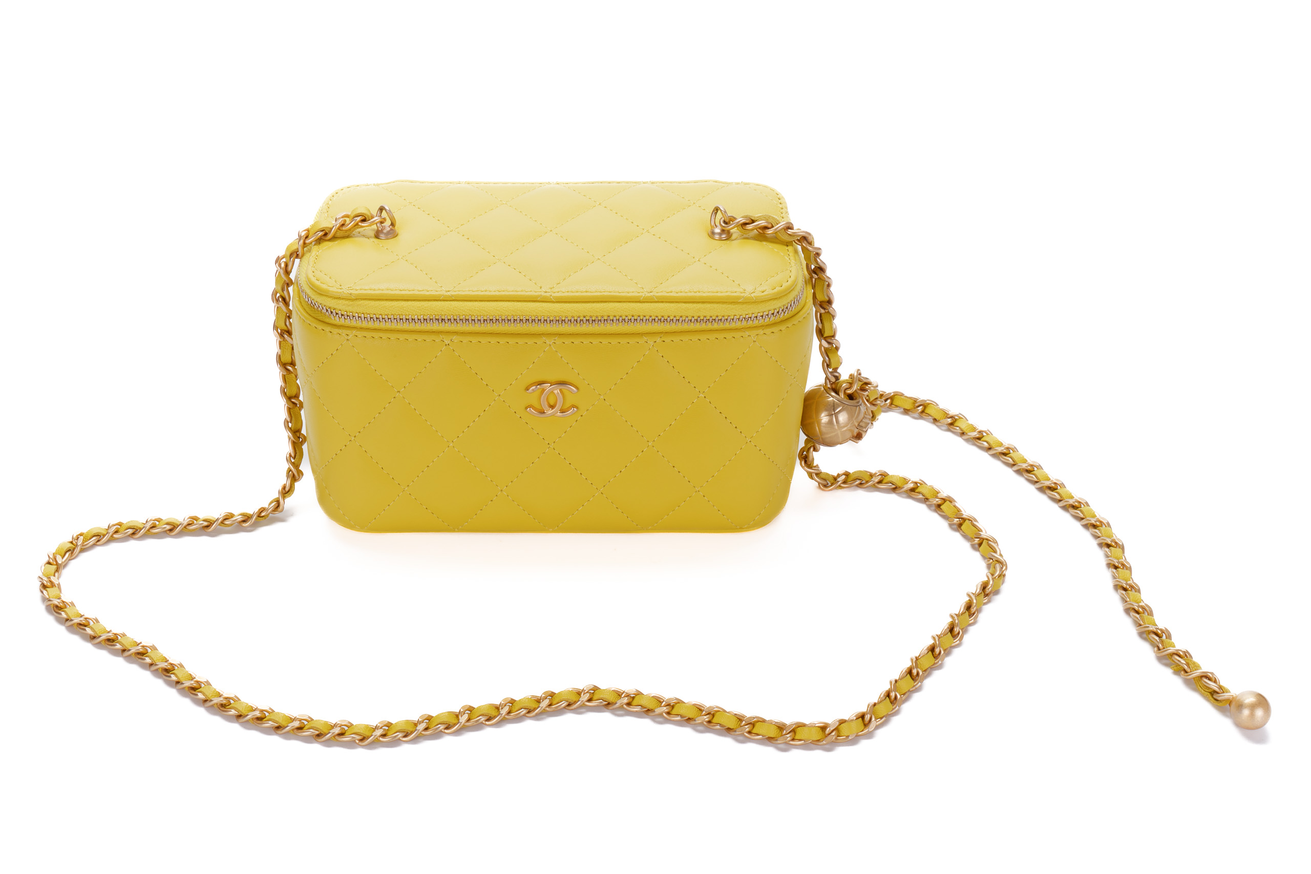 Chanel-Small-Yellow-Caviar-Quilted-Vanity-Crossbody-Gold-Hardware-7