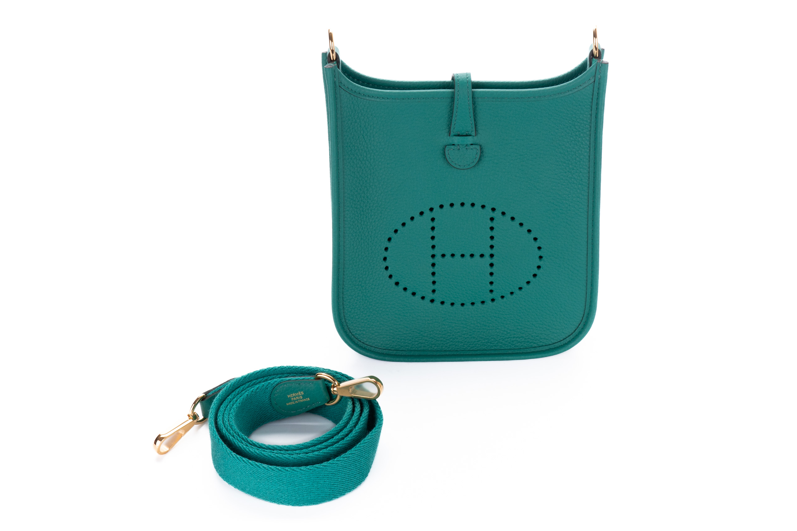 Hermès-Mini-Evelyne-Emerald-Clemence-Gold-Hardware-2022-7