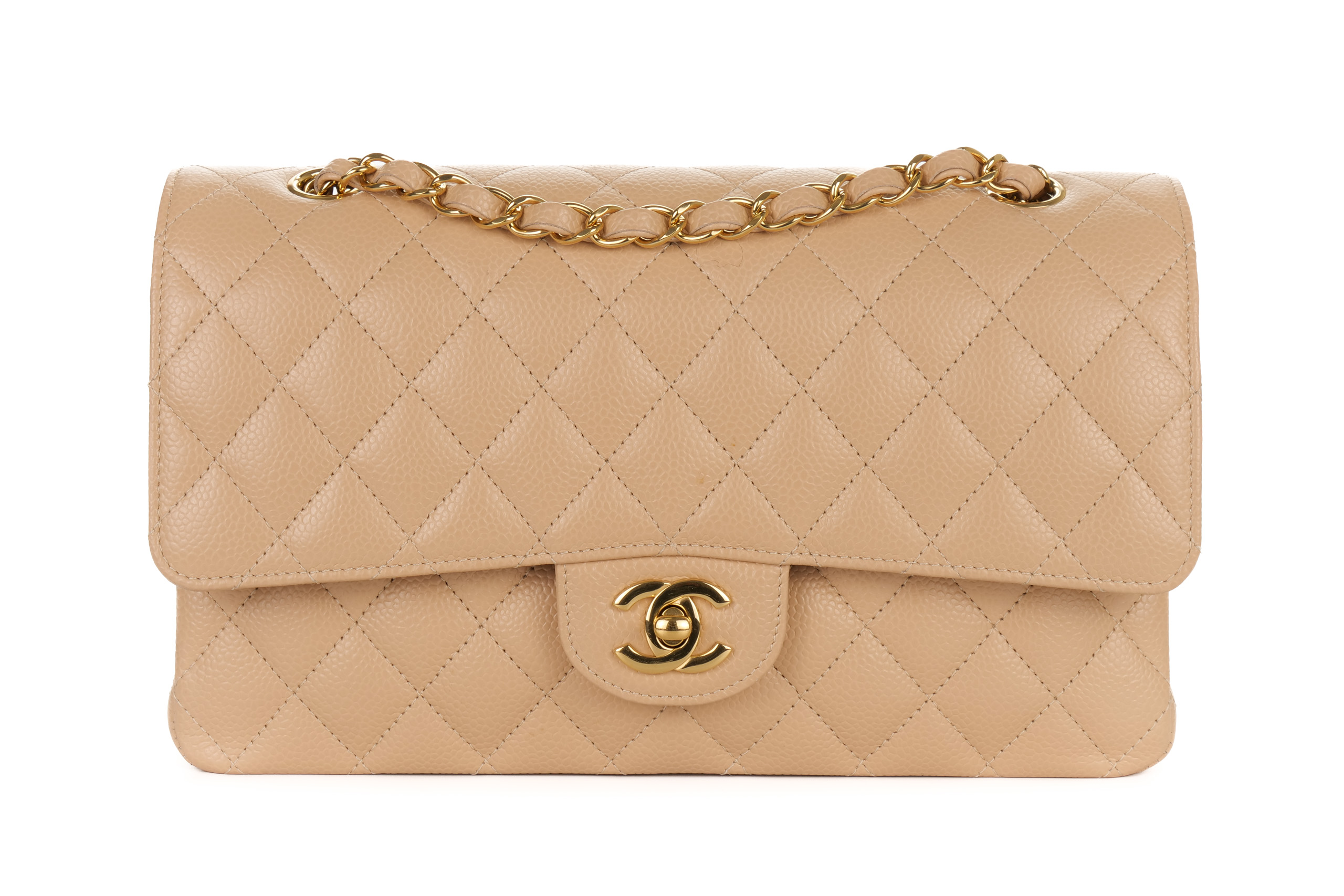 Chanel-Classic-Flap-Medium-Beige-Caviar-Gold-Hardware-2981-1