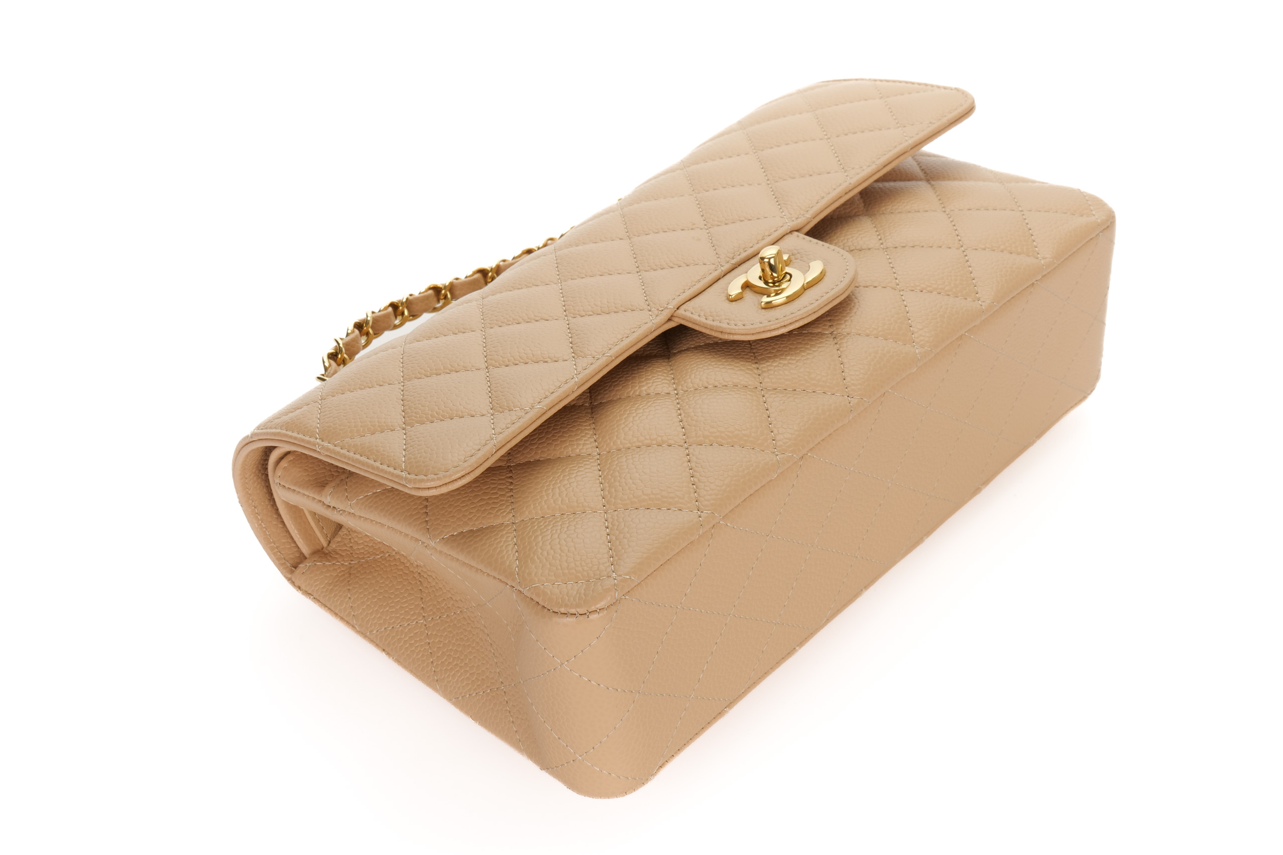 Chanel-Classic-Flap-Medium-Beige-Caviar-Gold-Hardware-2981-12