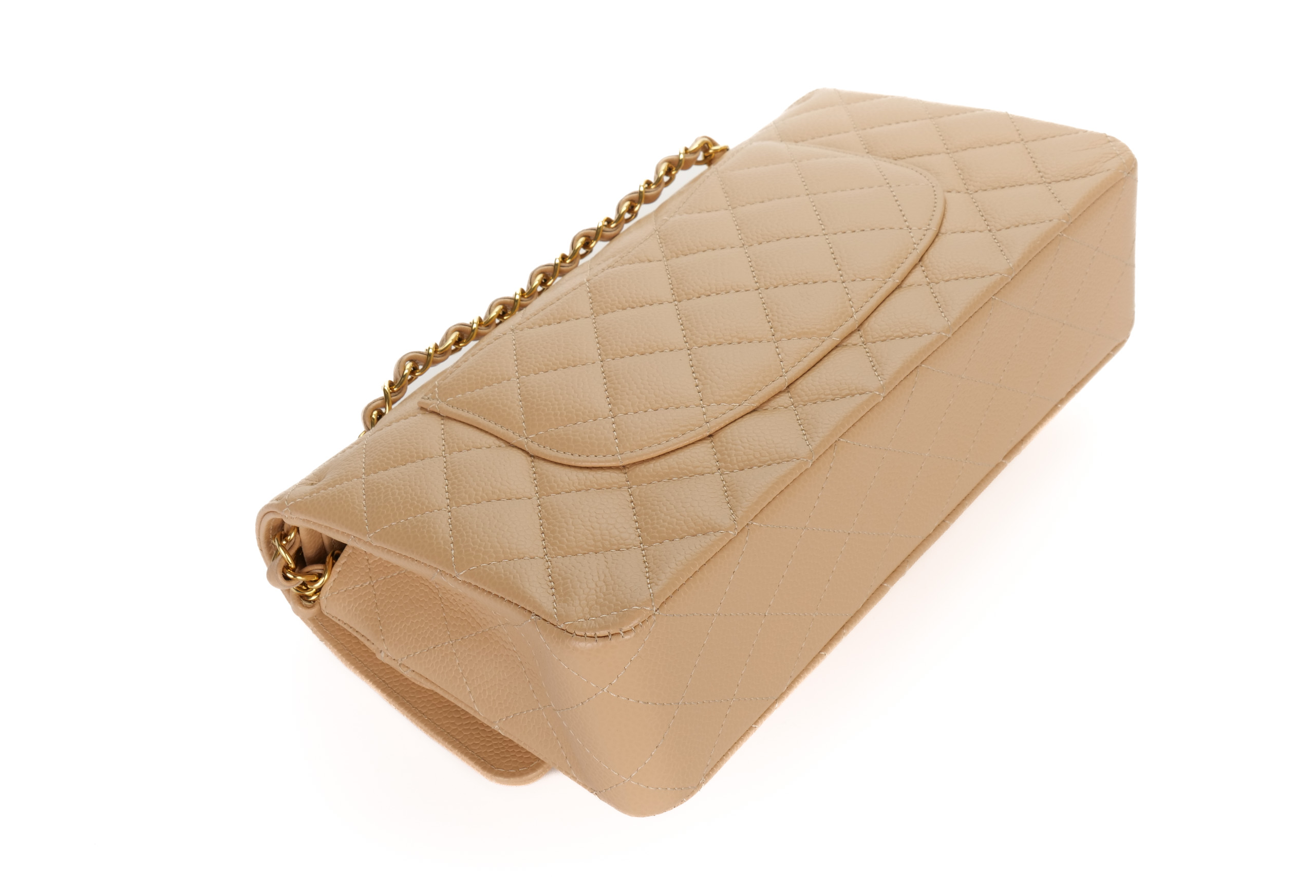 Chanel-Classic-Flap-Medium-Beige-Caviar-Gold-Hardware-2981-14