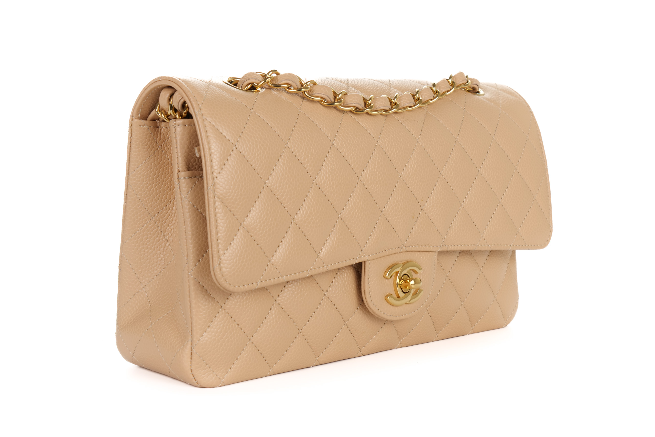 Chanel-Classic-Flap-Medium-Beige-Caviar-Gold-Hardware-2981-2