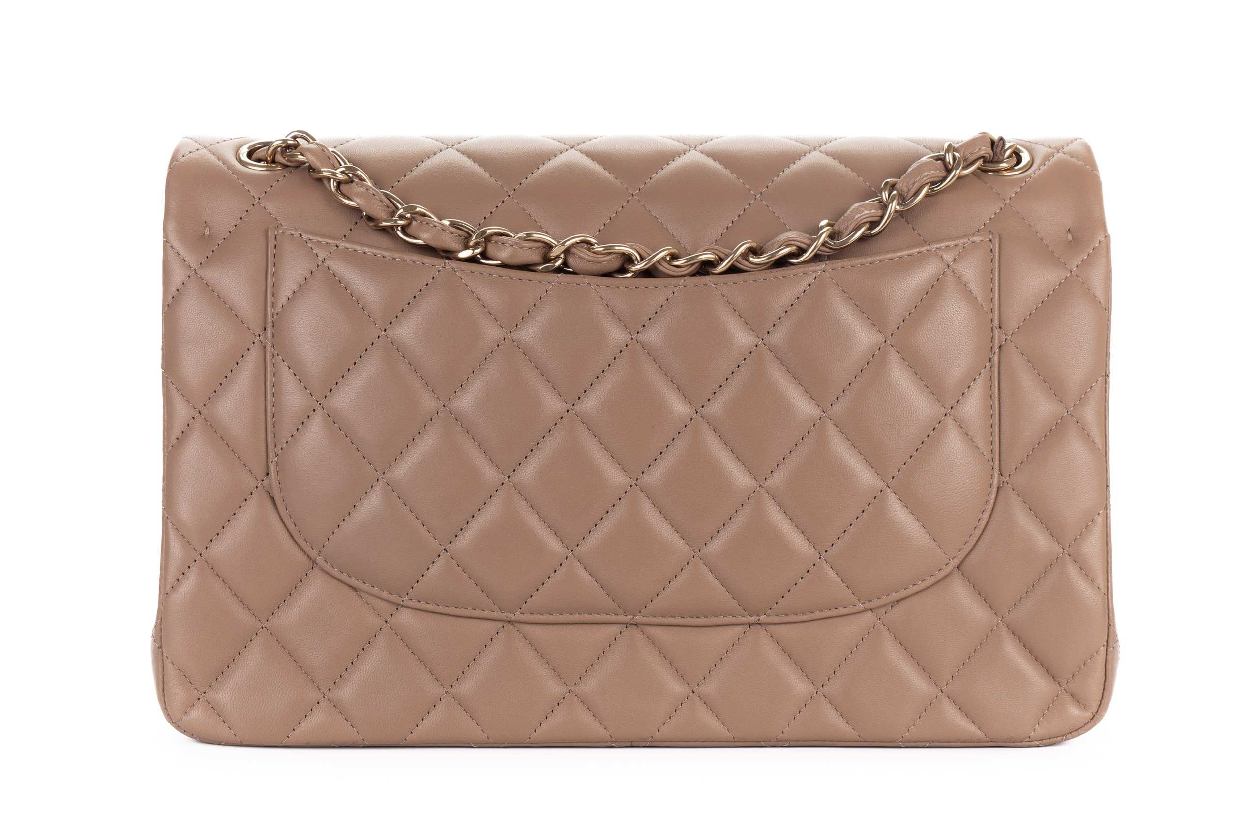 Chanel-Jumbo-Classic-Flap-Dark-Beige-Lambskin-Gold-Hardware-3