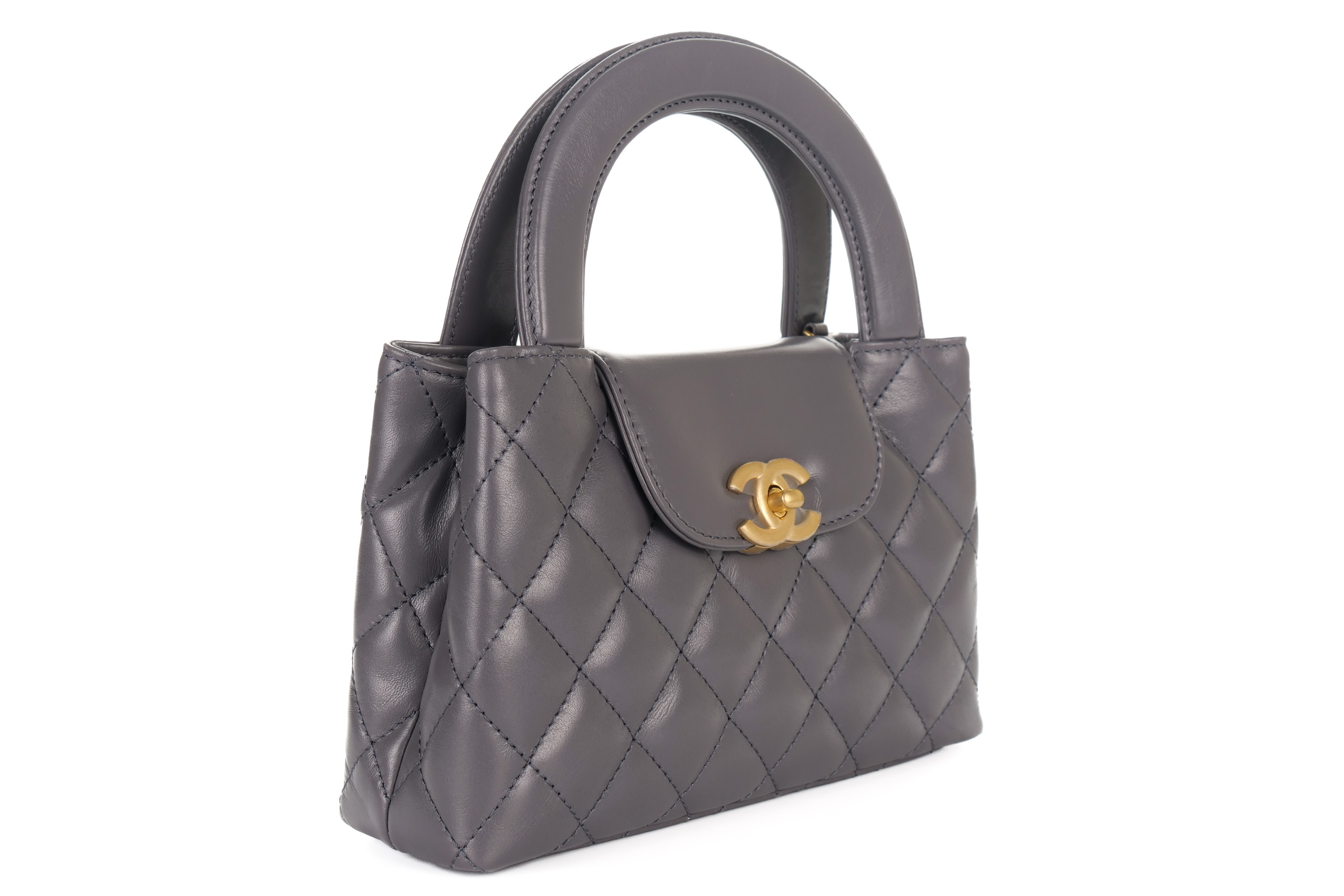 Chanel-Kelly-Tote-Small-Grey-Lambskin-Gold-Hardware-2984-2