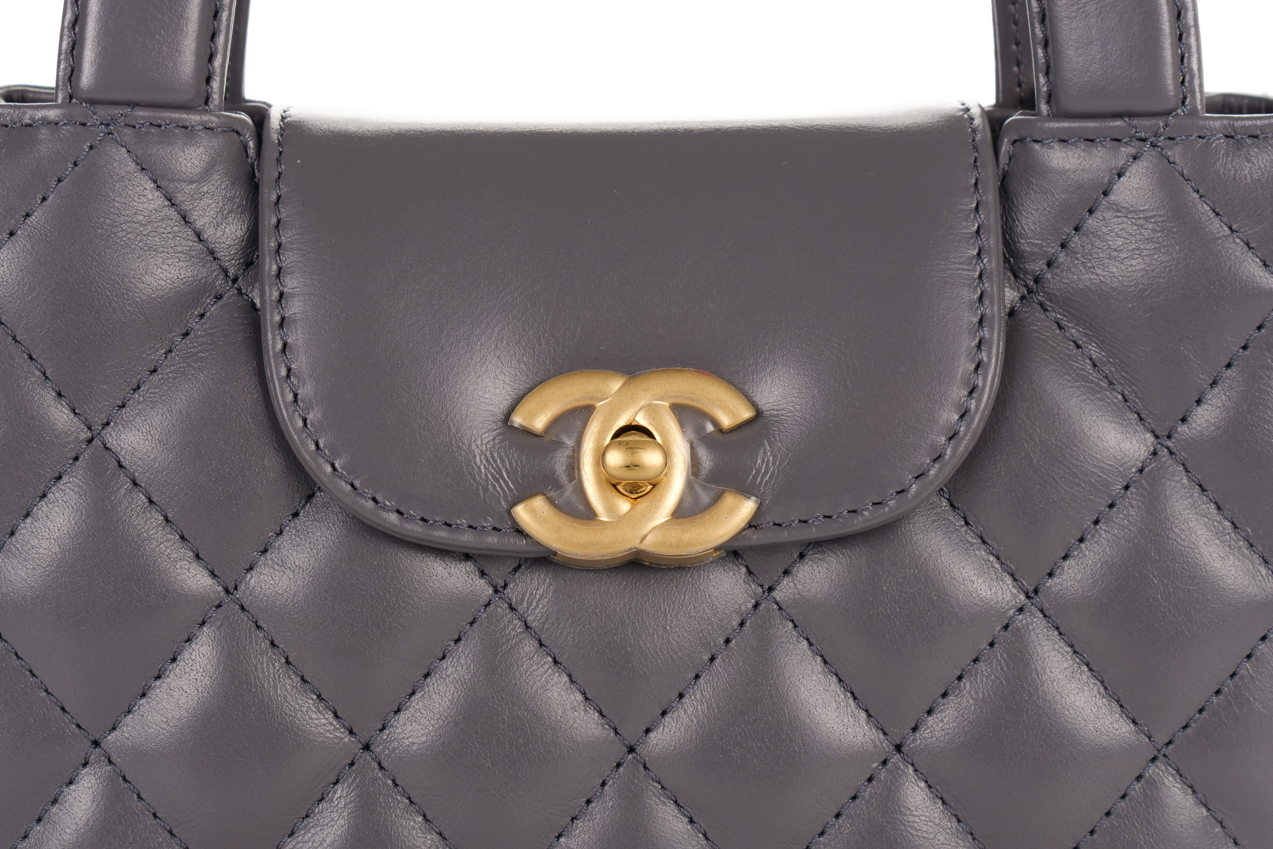 Chanel-Kelly-Tote-Small-Grey-Lambskin-Gold-Hardware-2984-7