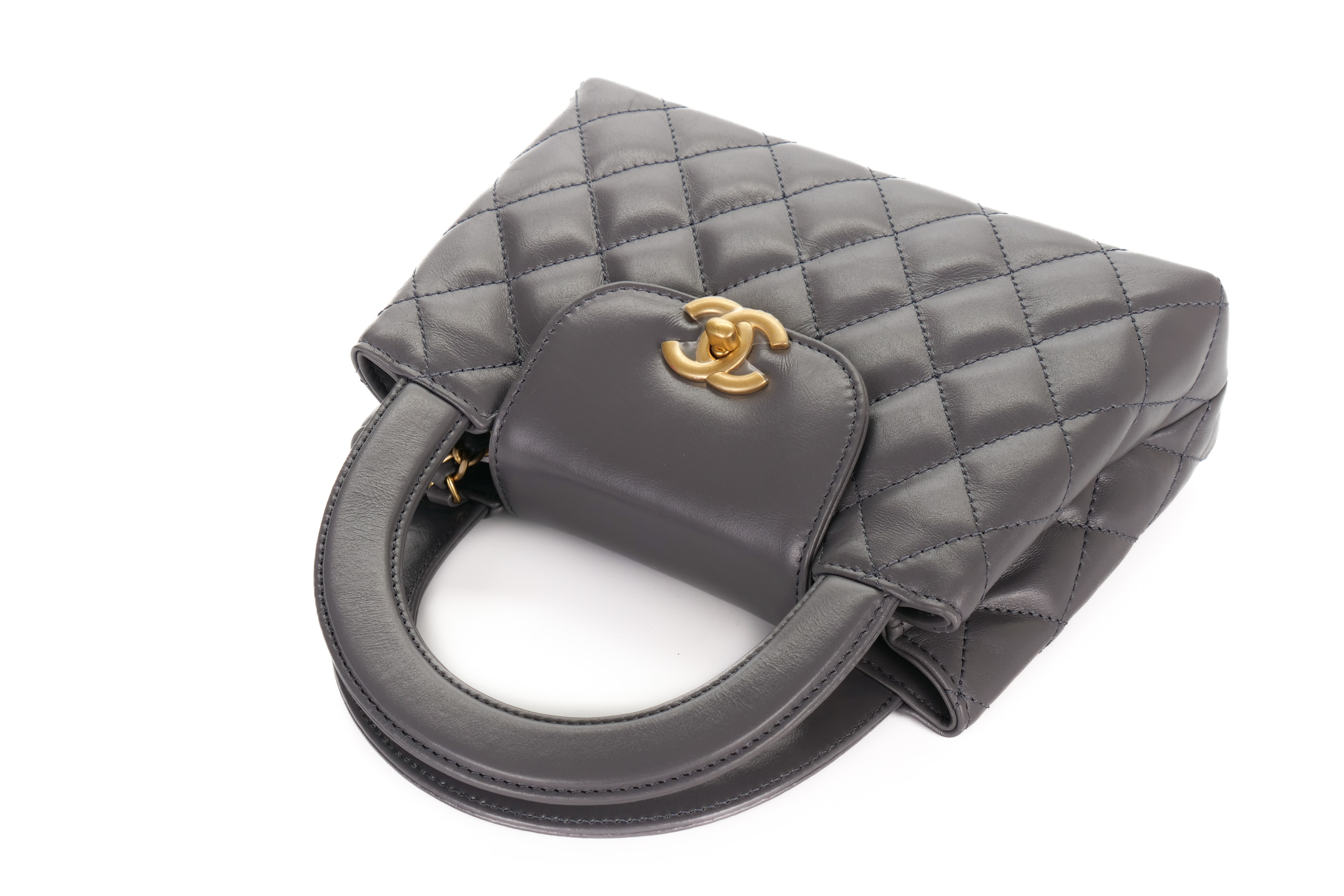 Chanel-Kelly-Tote-Small-Grey-Lambskin-Gold-Hardware-2984-8