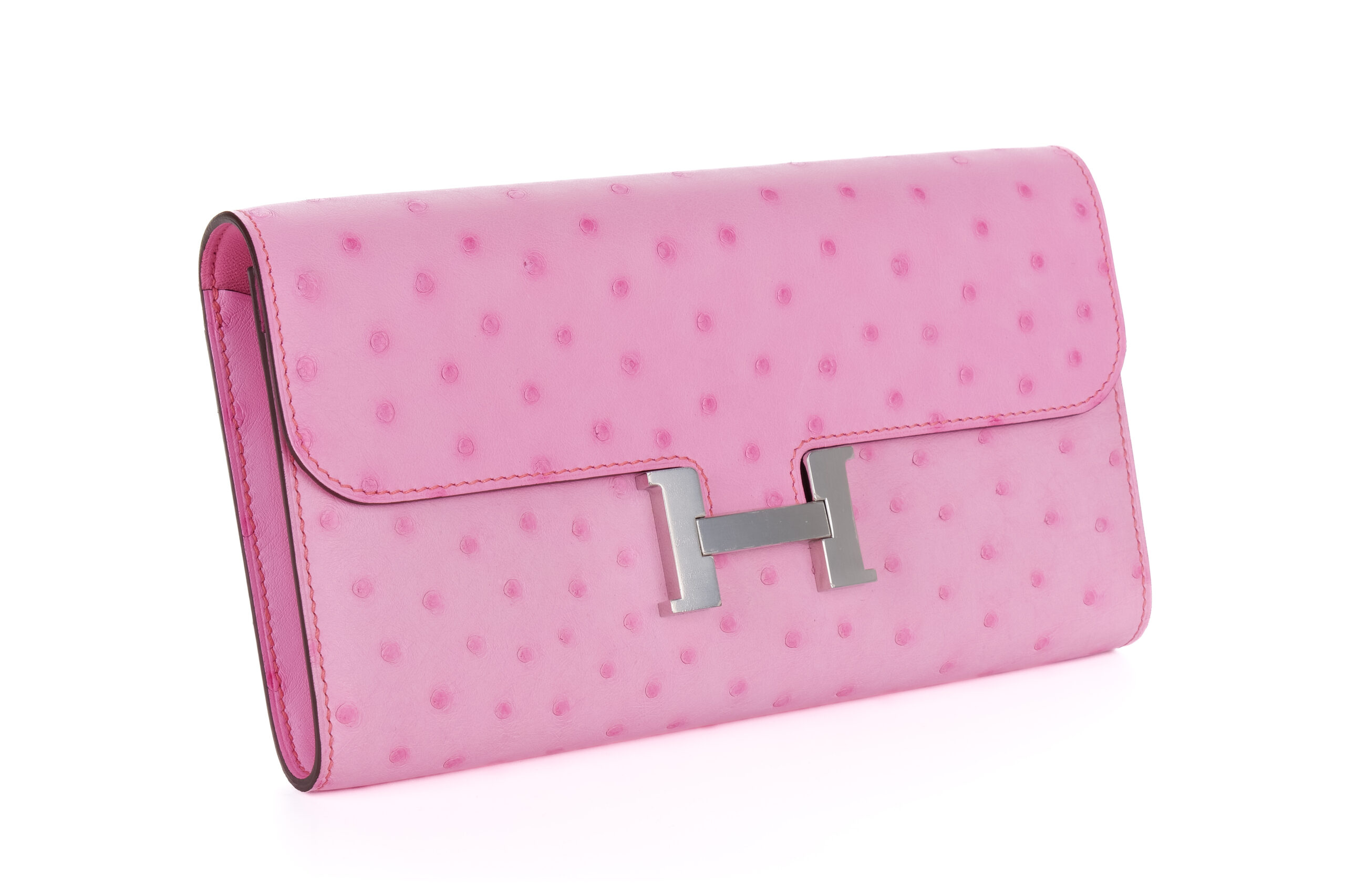 Hermes Constance to go Bubblegum Pink Ostrich Palladium Hardware Luxury Shopping