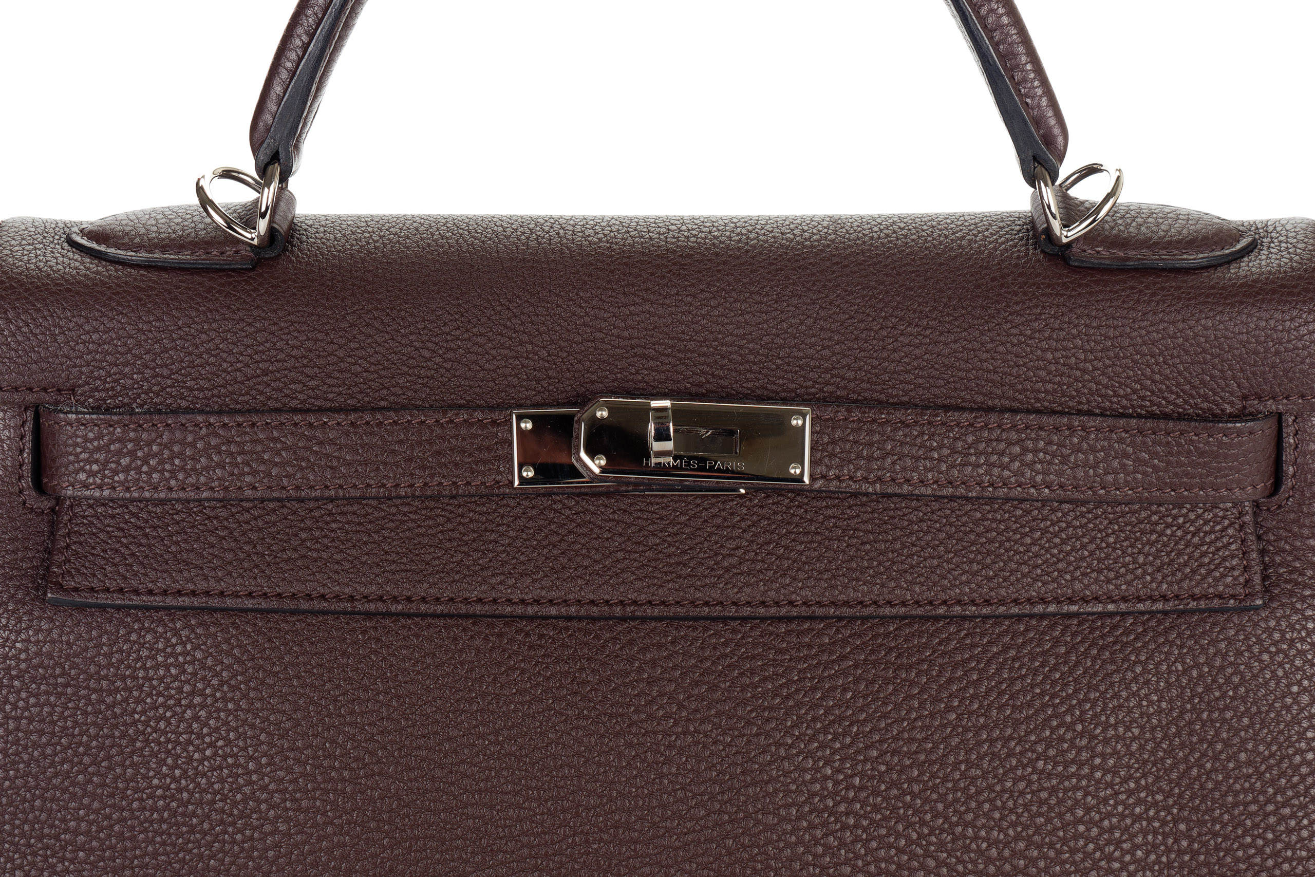 Hermes Kelly 32 Ebene Togo Palladium Hardware Luxury Shopping