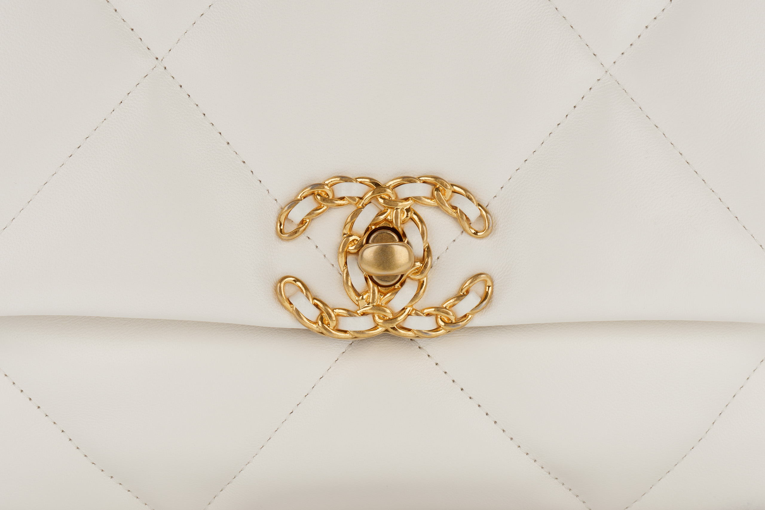 Chanel-19-Medium-White-Goatskin-Mixed-Gold-Hardware-7