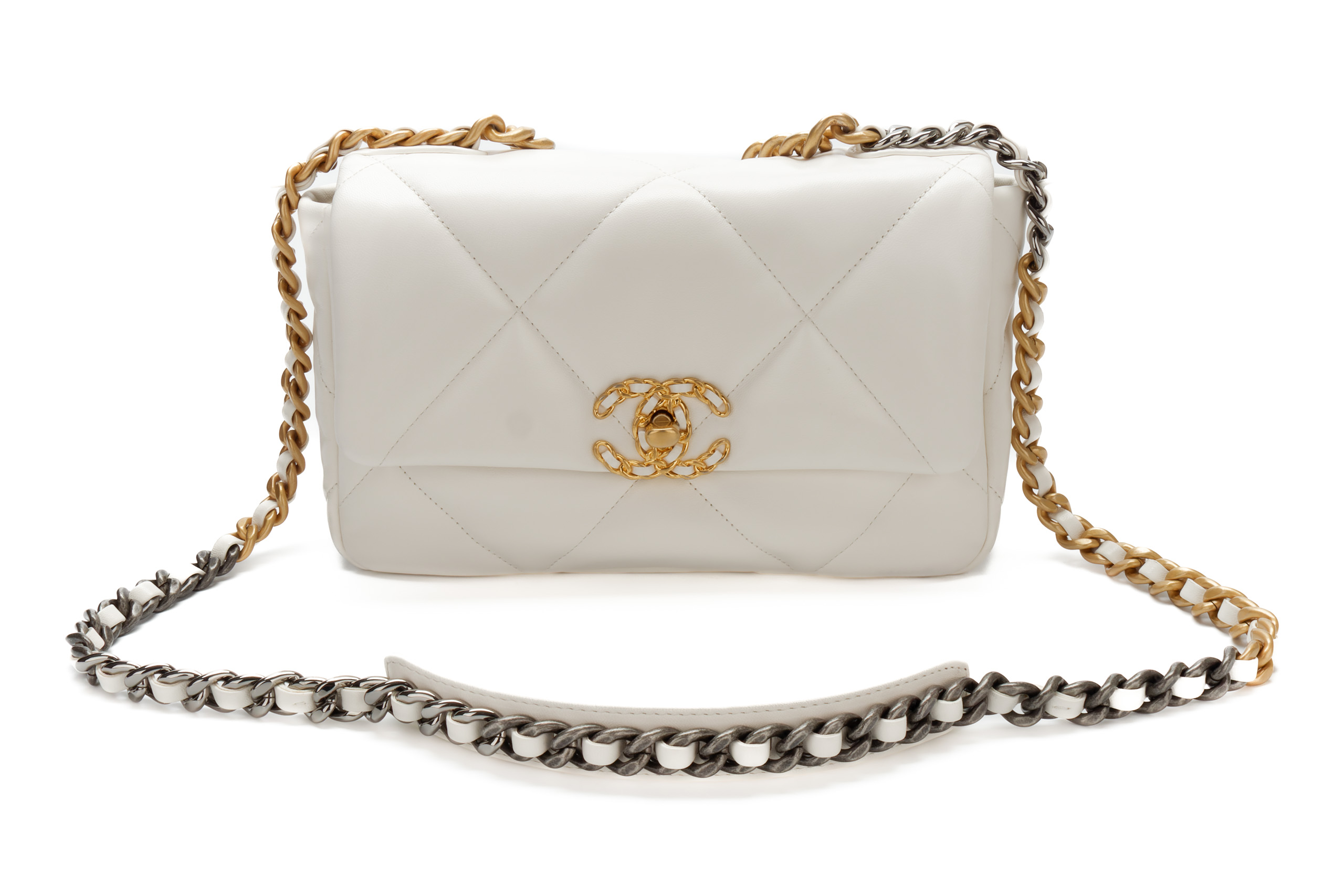 Chanel-19-Medium-White-Goatskin-Mixed-Gold-Hardware-8