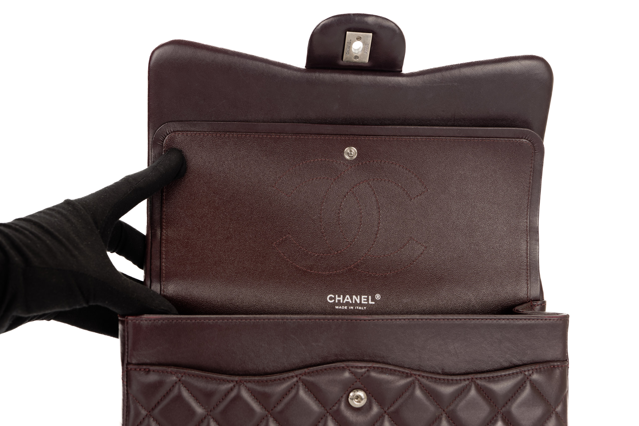 Chanel-Classic-Double-Flap-Jumbo-Eggplant-Lambskin-Silver-Hardware-10