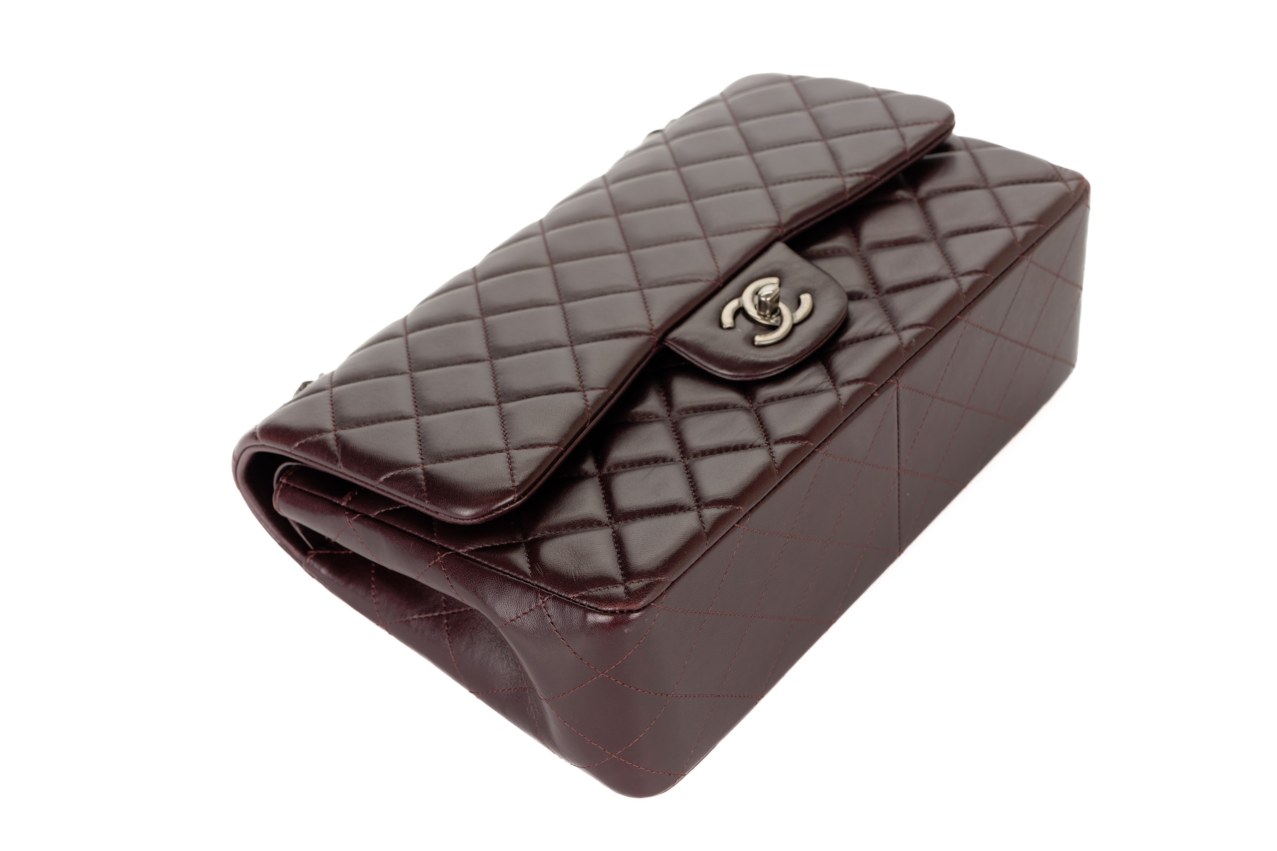 Chanel-Classic-Double-Flap-Jumbo-Eggplant-Lambskin-Silver-Hardware-13